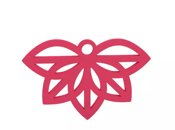 Earring lotus flower charm 3D print model_0