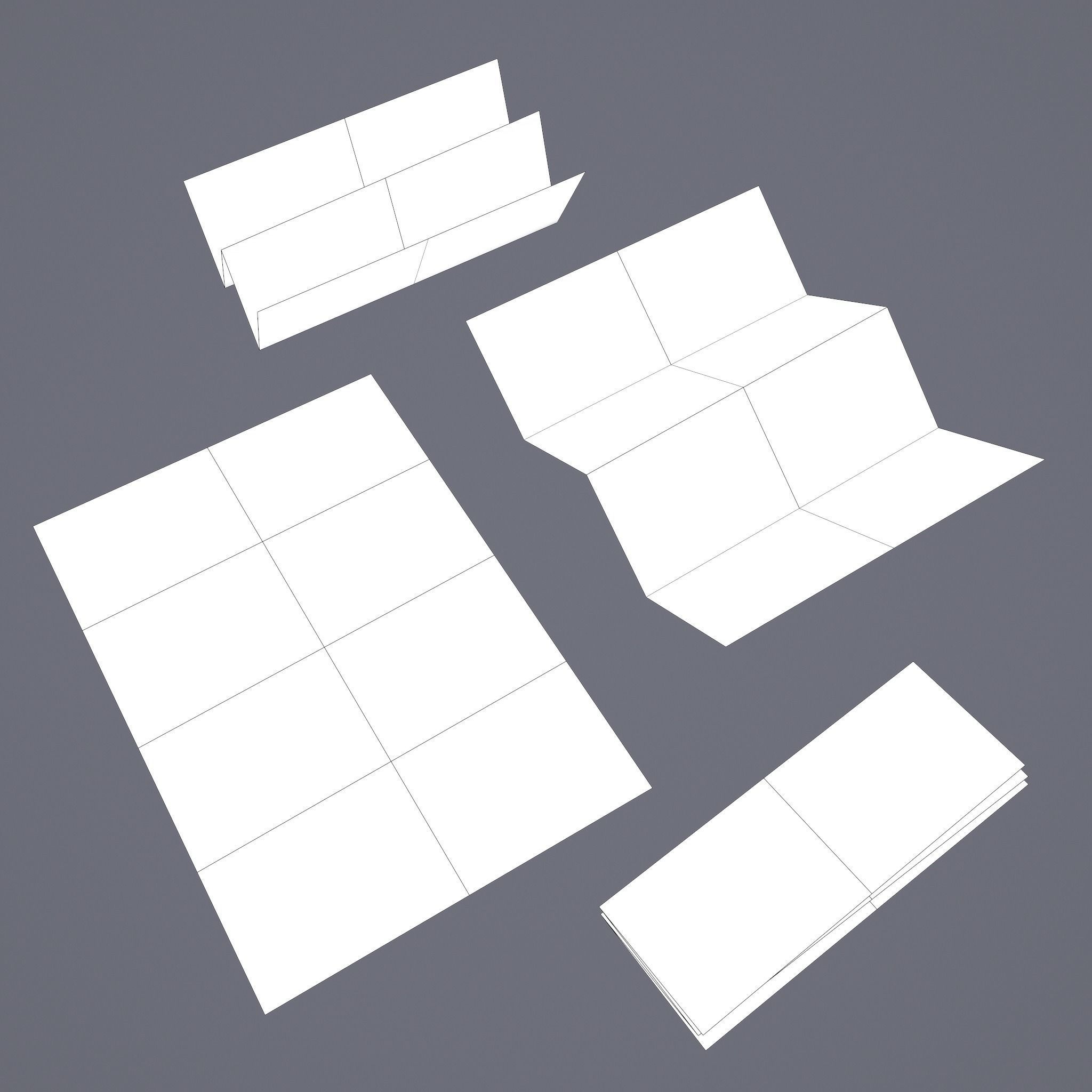 Folding Treasure Map Low-poly 3D model_41