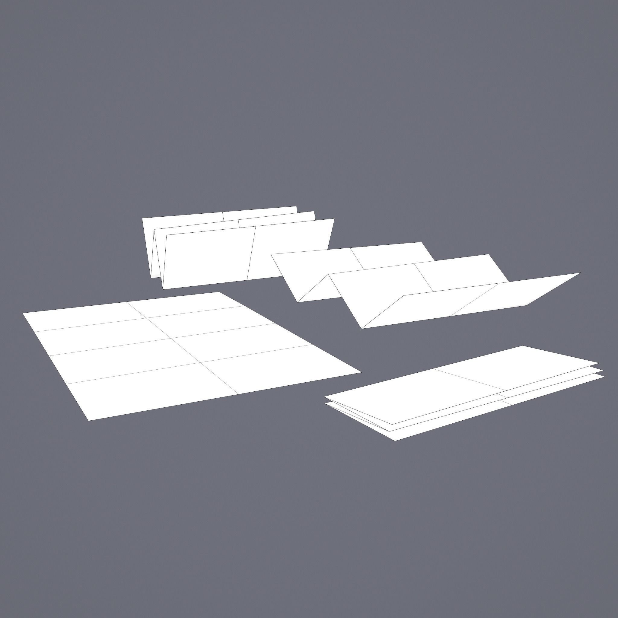 Folding Treasure Map Low-poly 3D model_42
