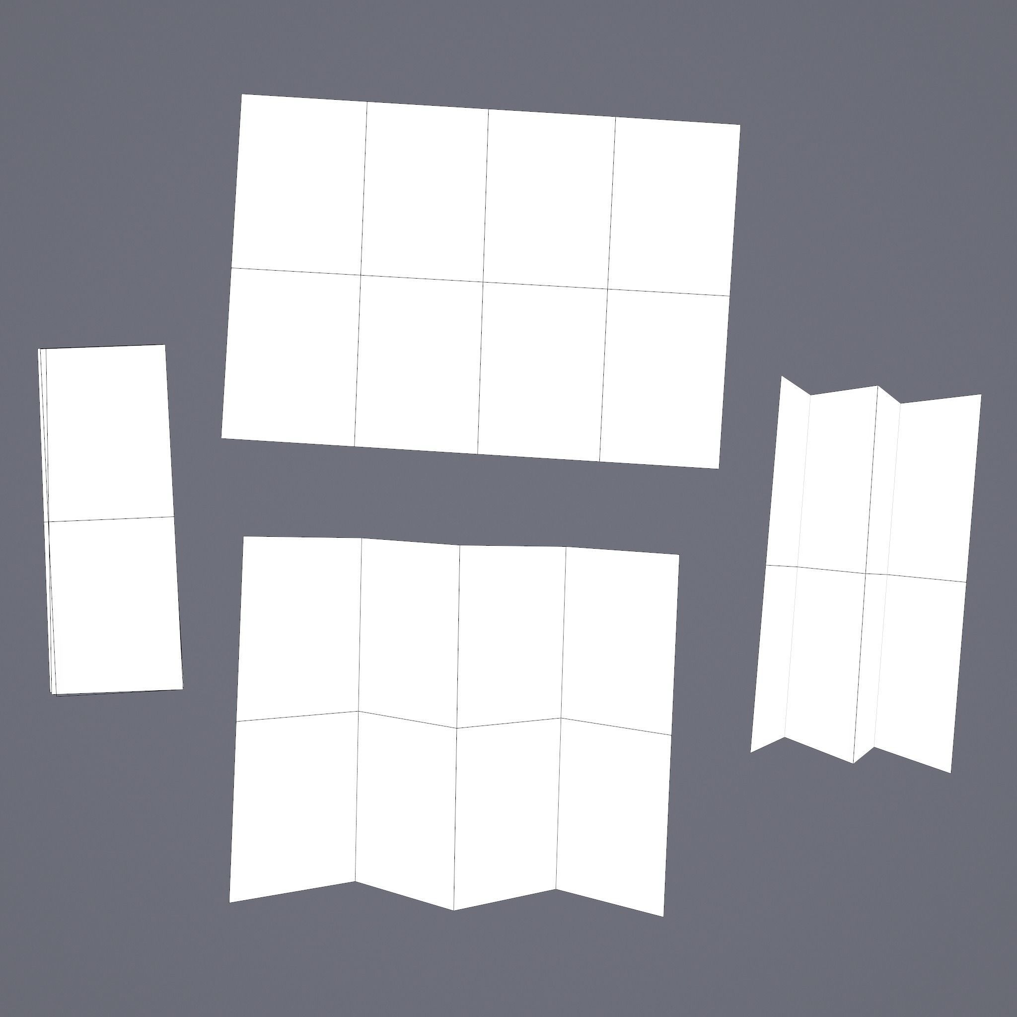 Folding Treasure Map Low-poly 3D model_29