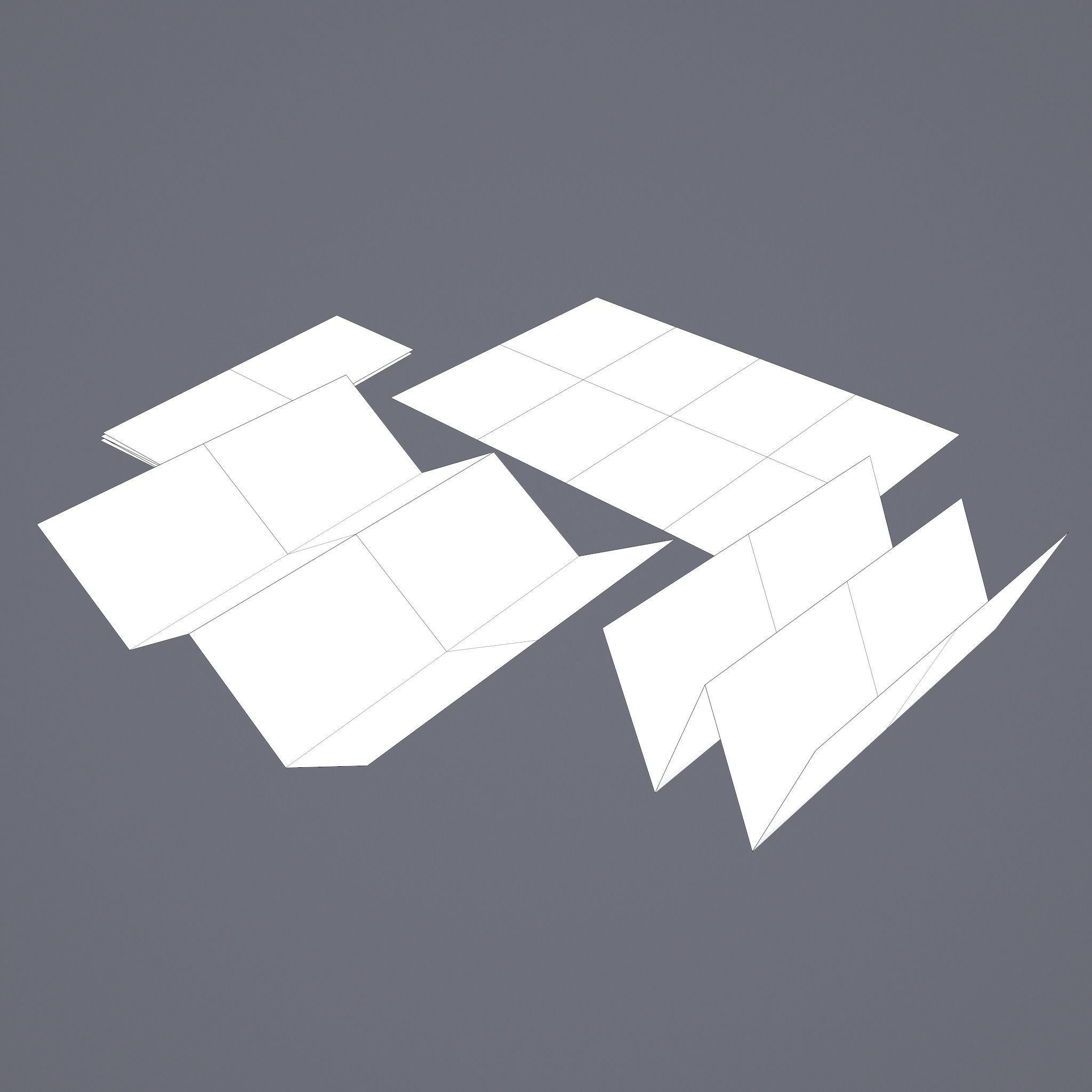 Folding Treasure Map Low-poly 3D model_43