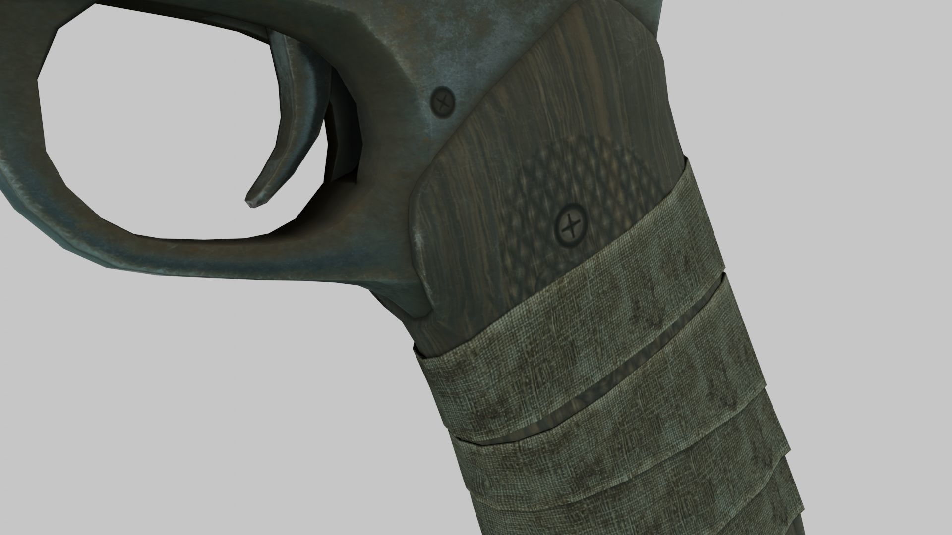 Rigged Low Poly Revolver With PBR Materials and multiple skins Low-poly 3D model_28
