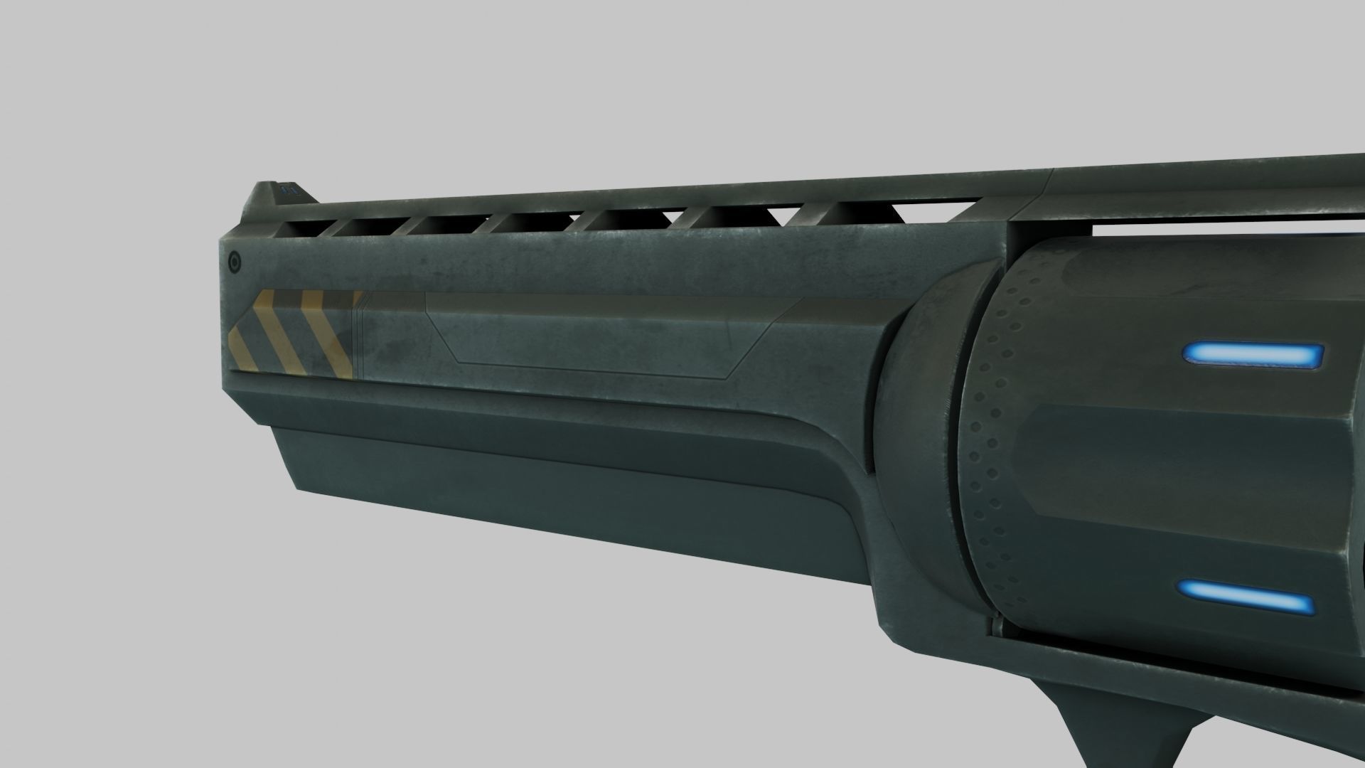 Rigged Low Poly Revolver With PBR Materials and multiple skins Low-poly 3D model_35