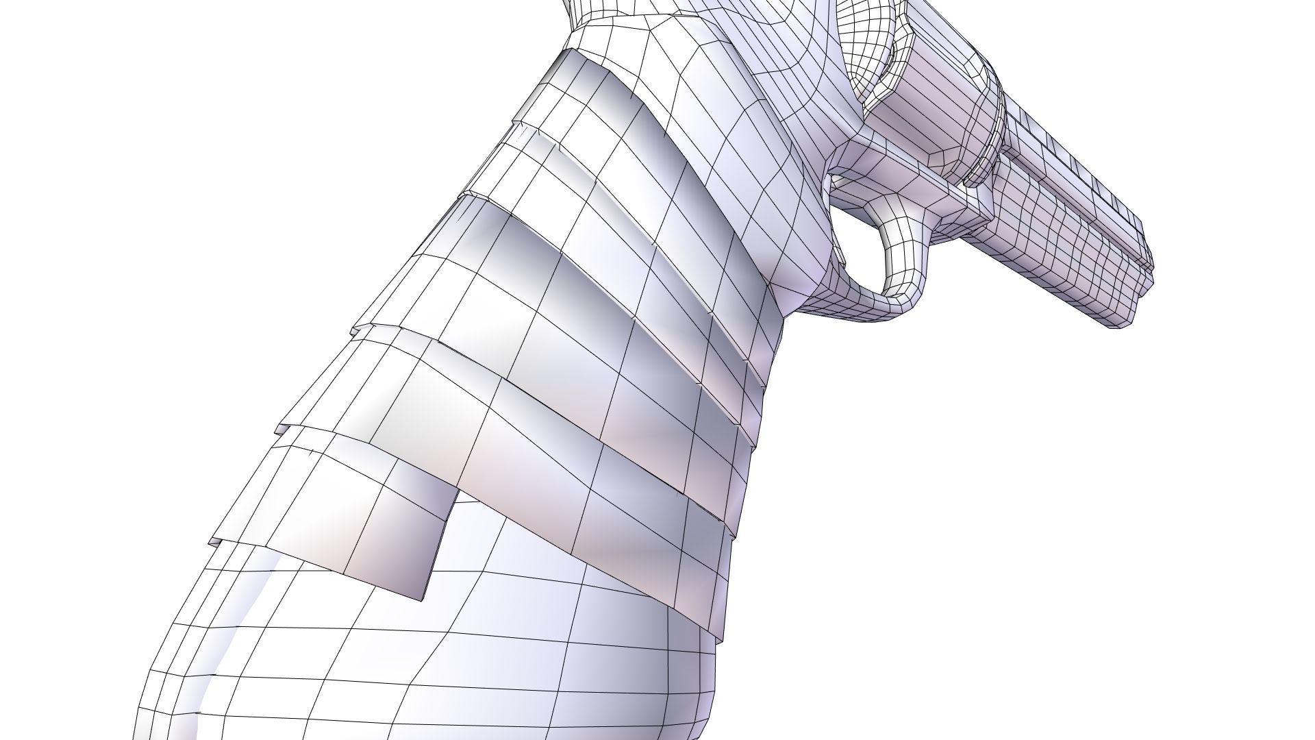 Rigged Low Poly Revolver With PBR Materials and multiple skins Low-poly 3D model_50