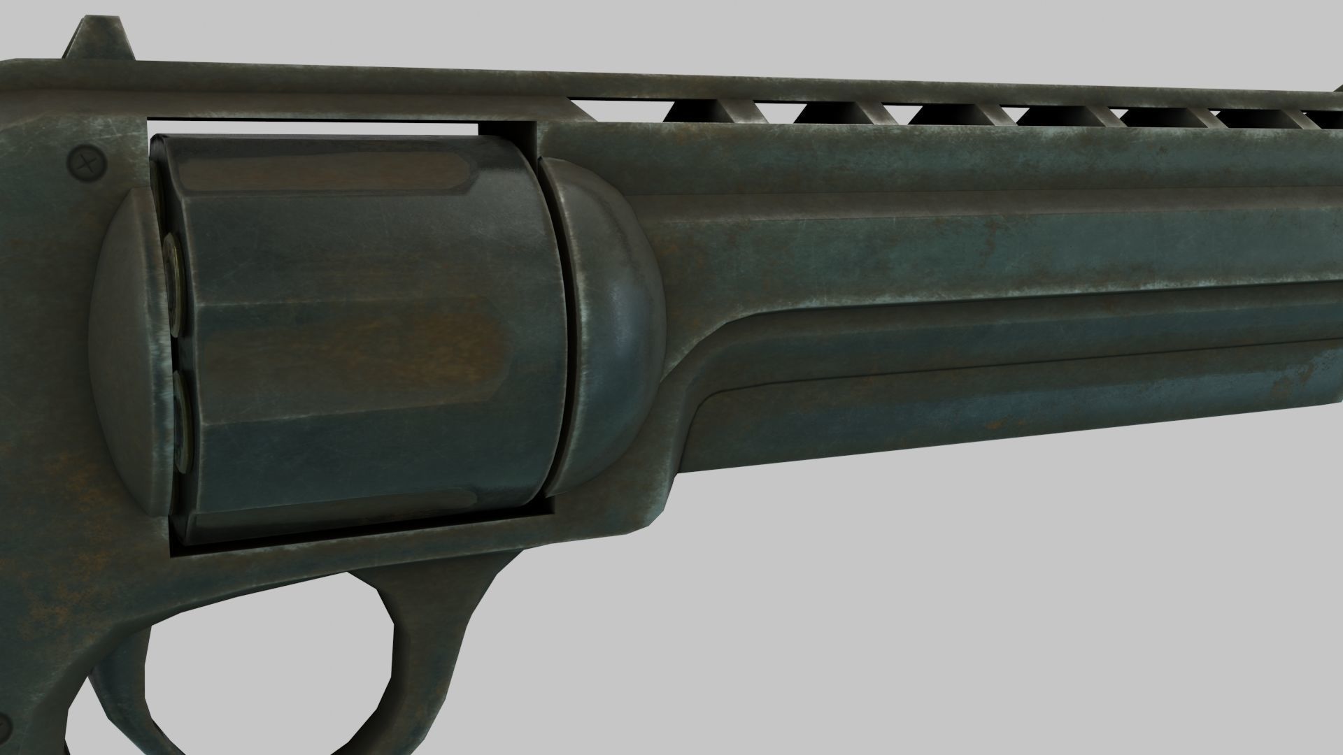 Rigged Low Poly Revolver With PBR Materials and multiple skins Low-poly 3D model_27