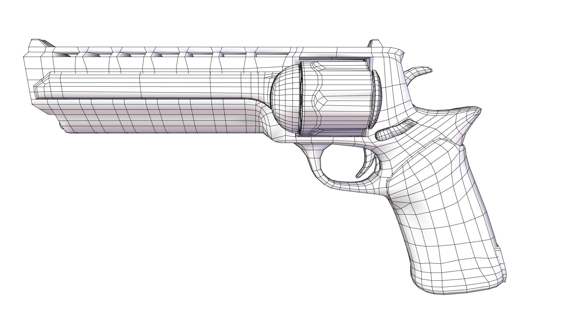 Rigged Low Poly Revolver With PBR Materials and multiple skins Low-poly 3D model_47