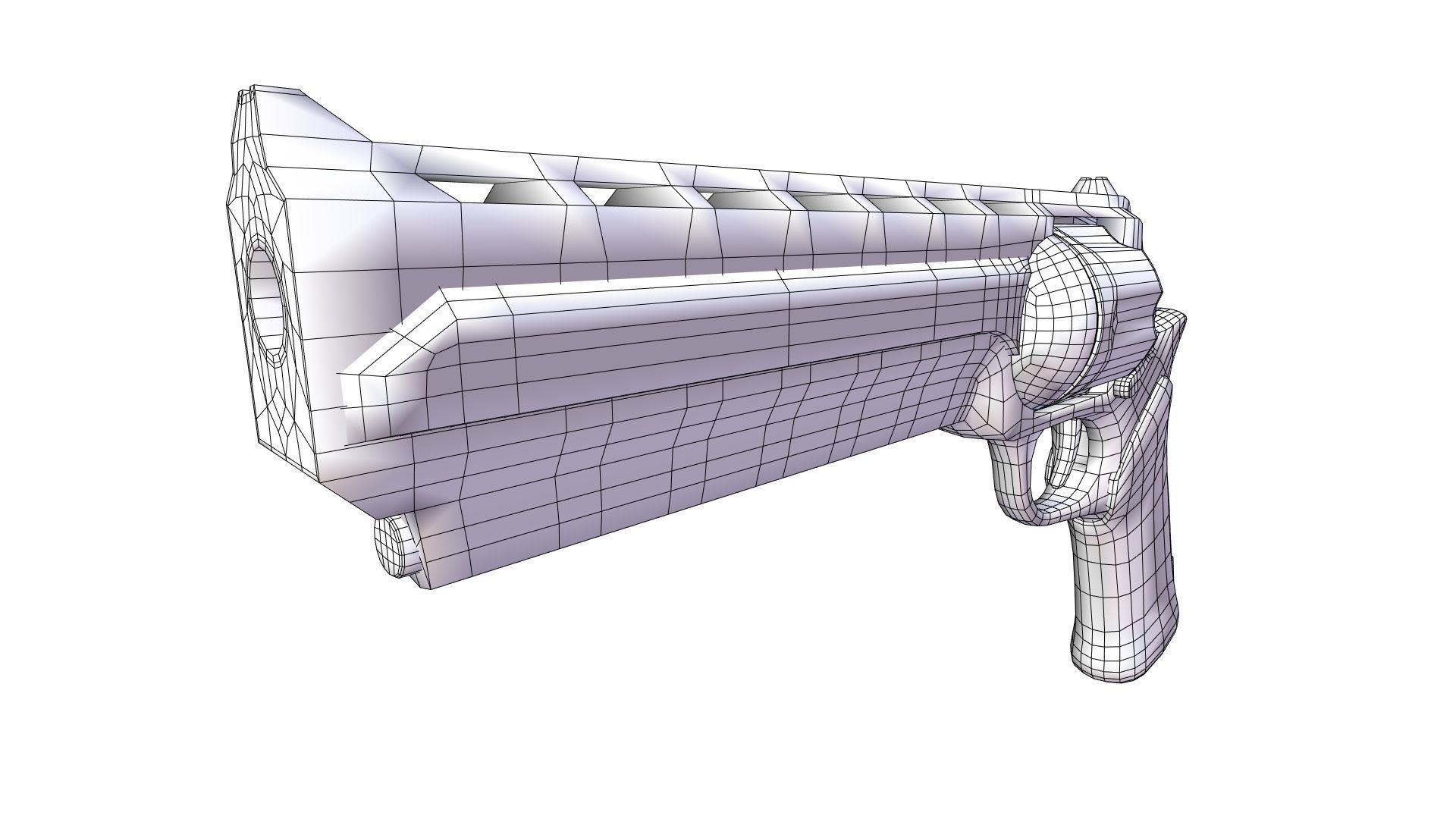 Rigged Low Poly Revolver With PBR Materials and multiple skins Low-poly 3D model_48