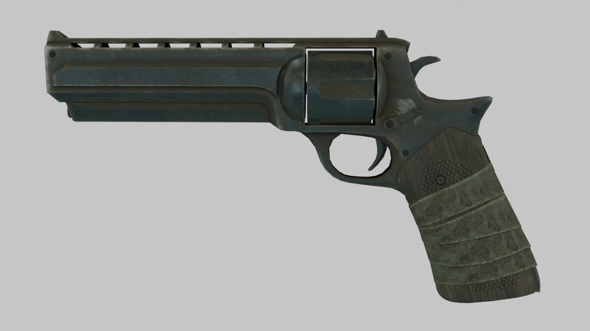 Rigged Low Poly Revolver With PBR Materials and multiple skins Low-poly 3D model_24