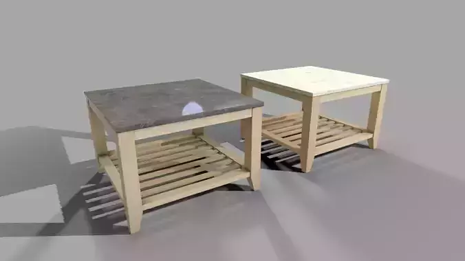 Square Wooden Marble Table
