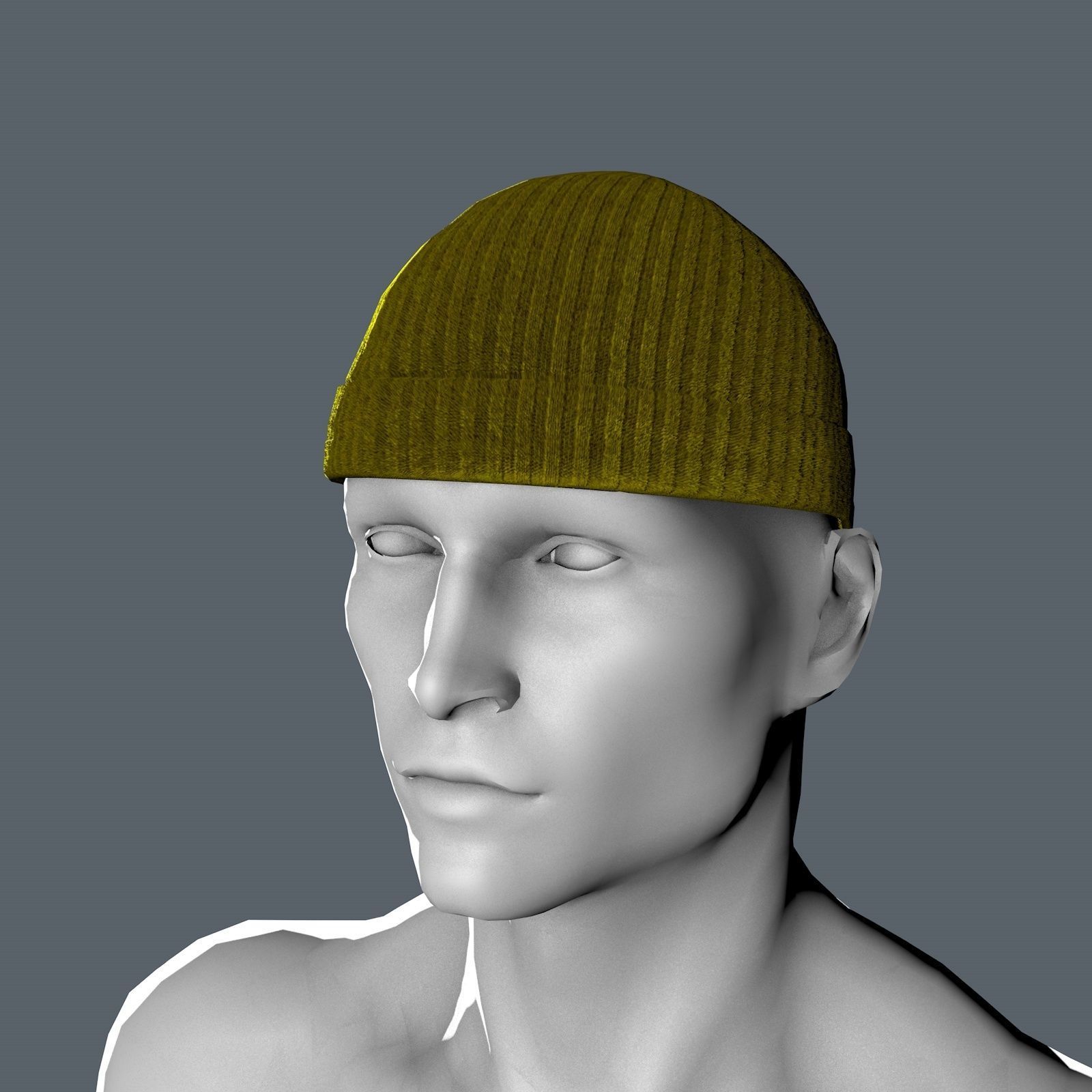 Knit Beanie Cap with Multiple Color Variations 3D model_5
