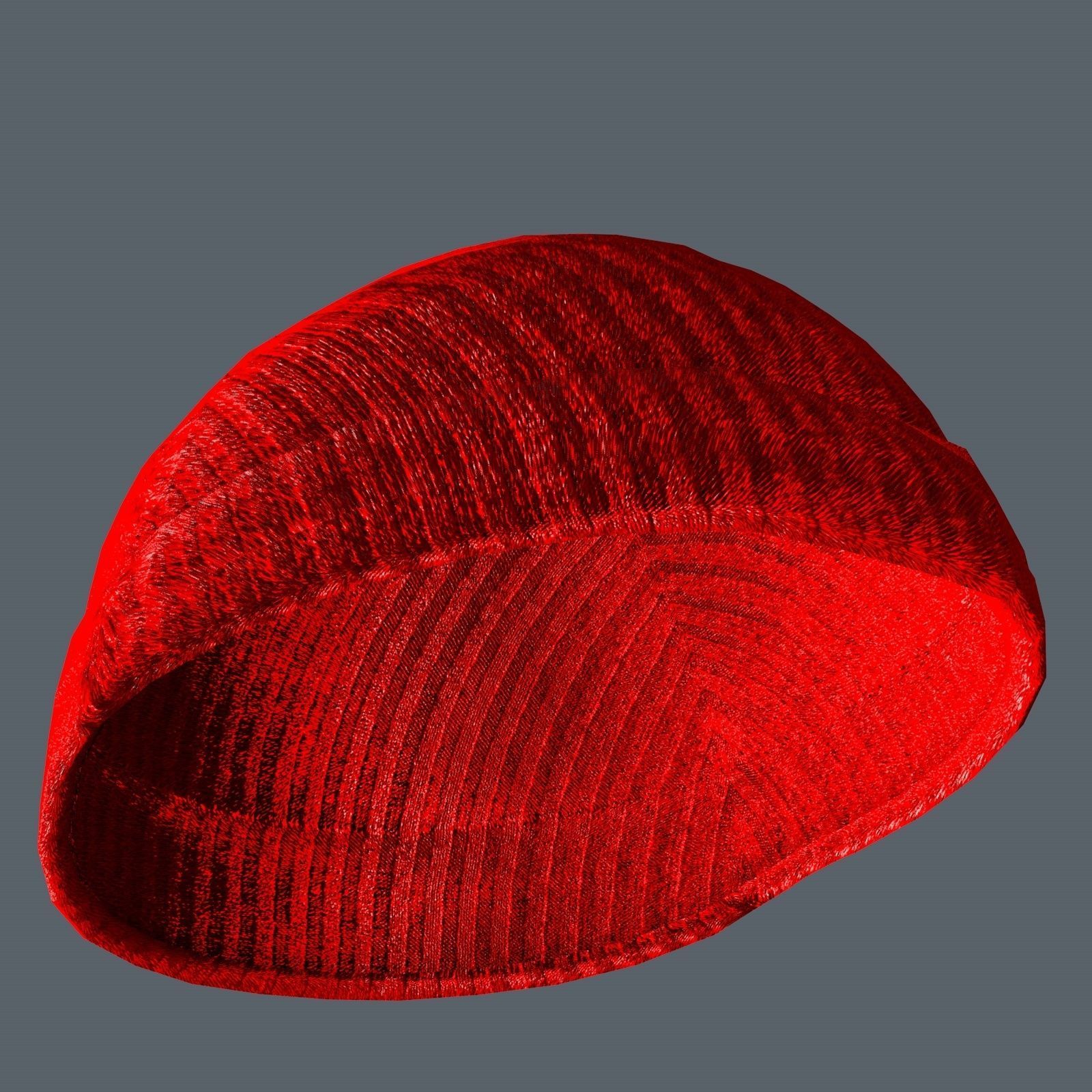 Knit Beanie Cap with Multiple Color Variations 3D model_4