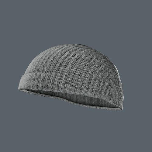 Knit Beanie Cap with Multiple Color Variations 3D model