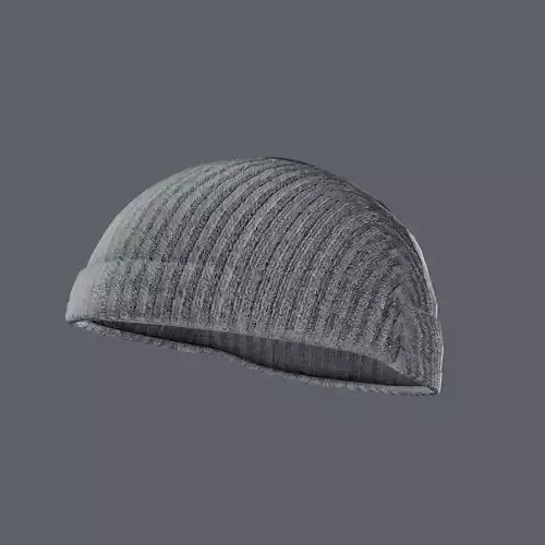 Knit Beanie Cap with Multiple Color Variations 3D model