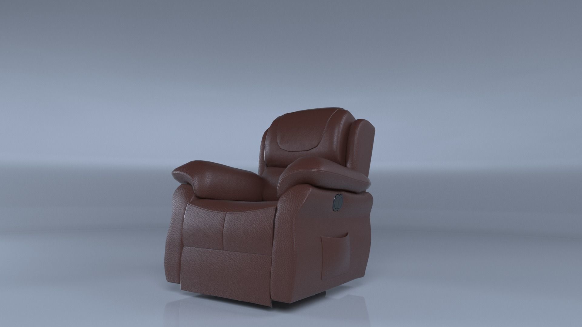 Recliner Sofa Single Low Poly Low-poly 3D model_2