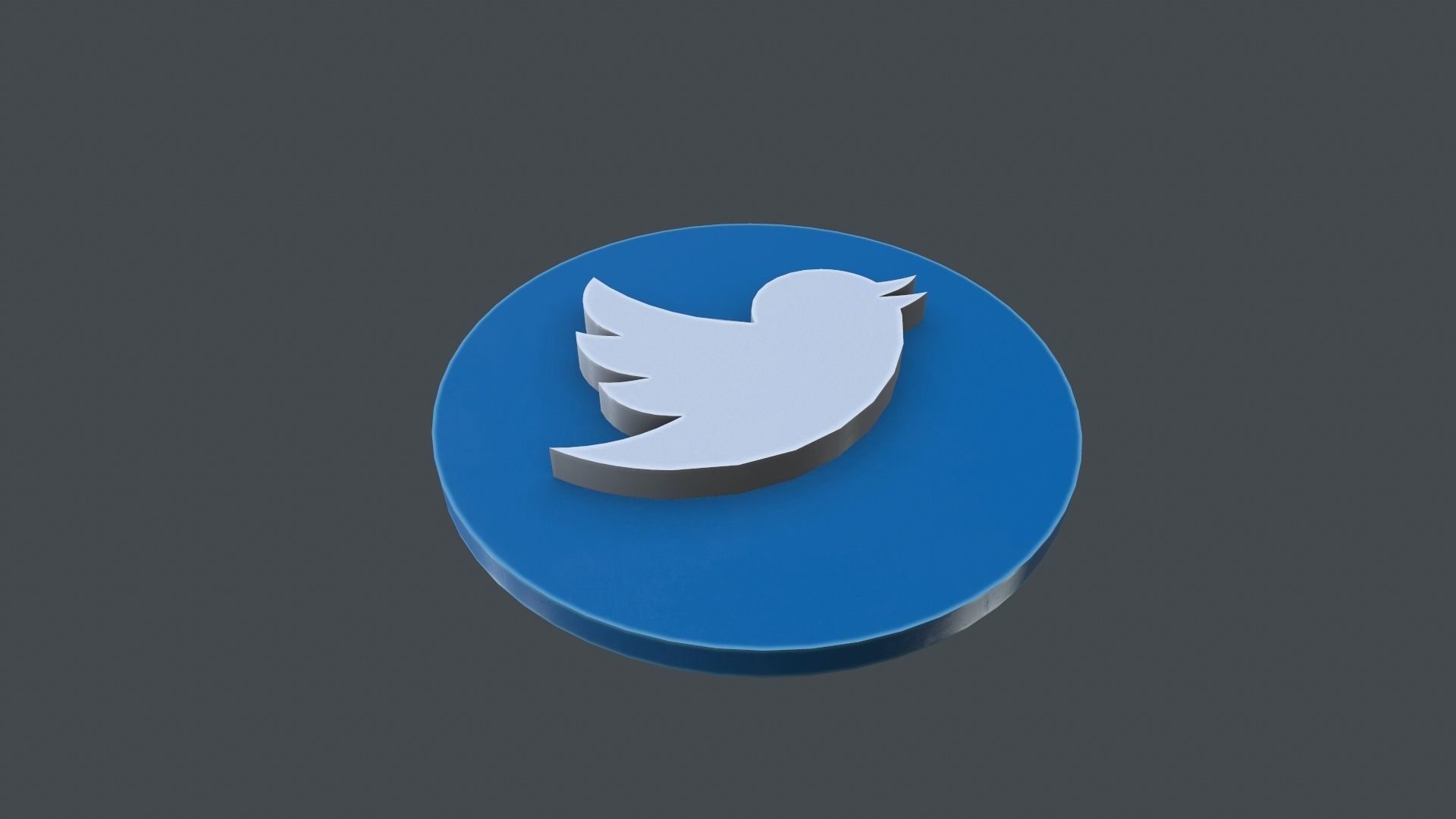 LOGO-001 Twitter Low-poly 3D model_4