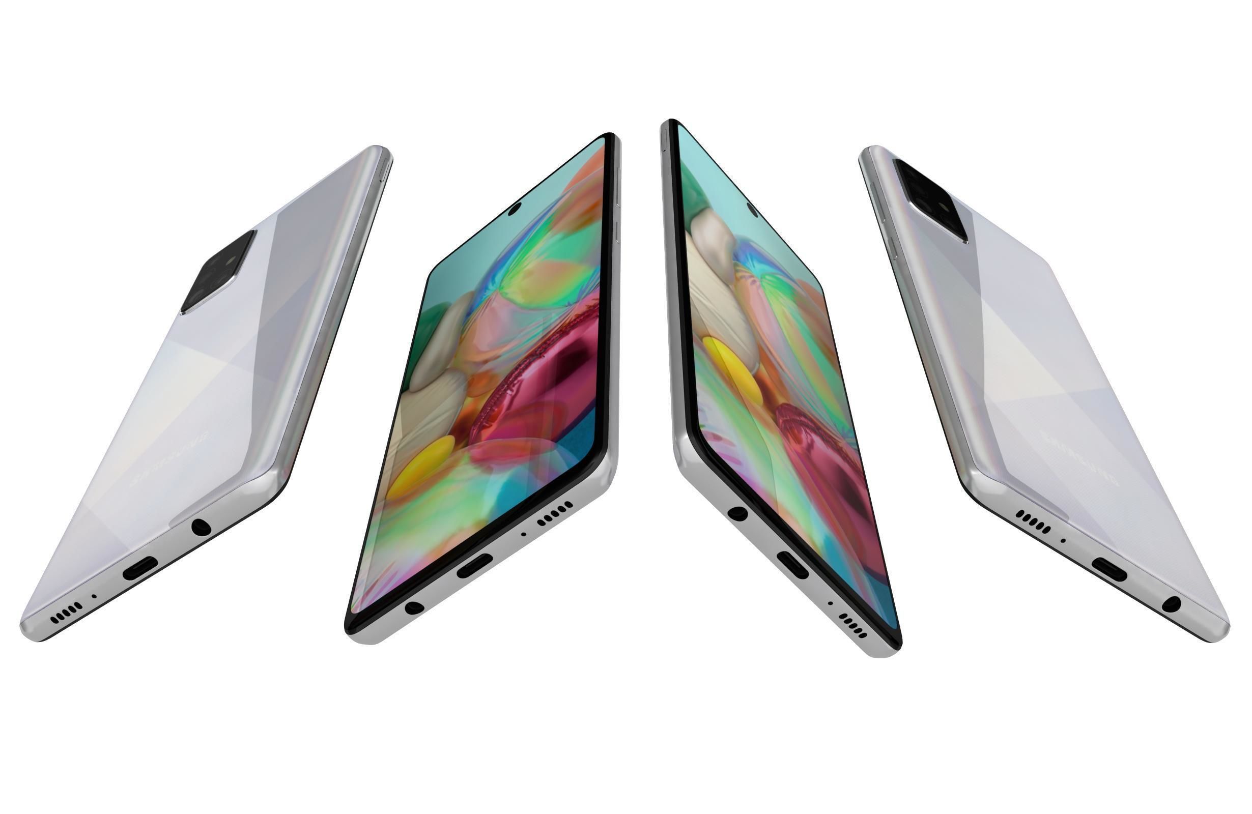 Samsung Galaxy A71 White 3D model_4