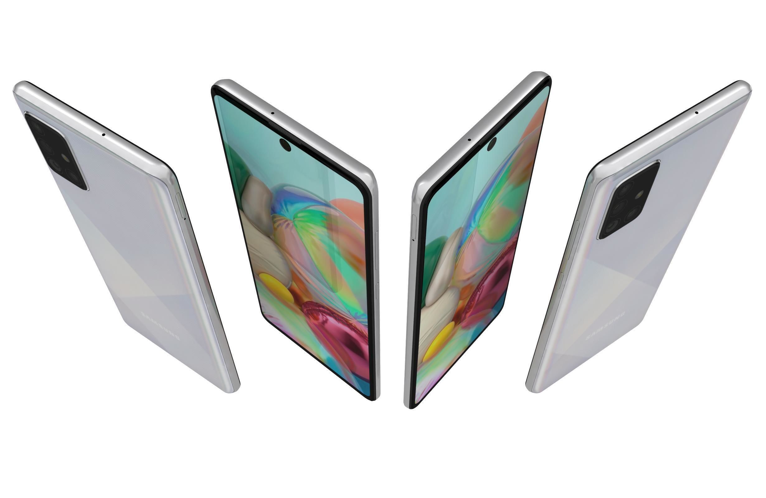 Samsung Galaxy A71 White 3D model_5