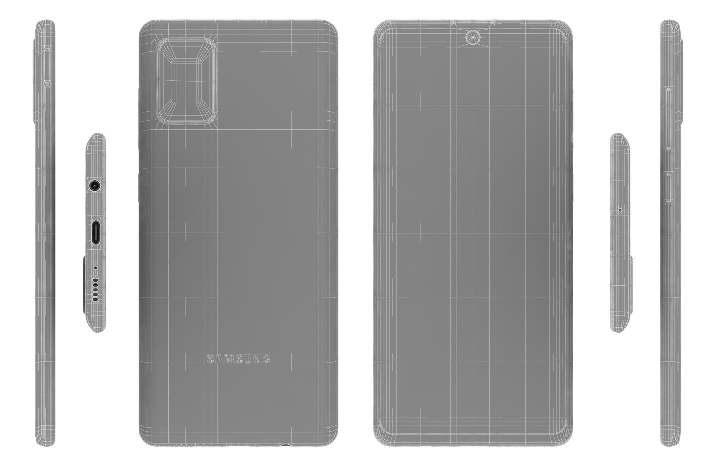 Samsung Galaxy A71 White 3D model_15