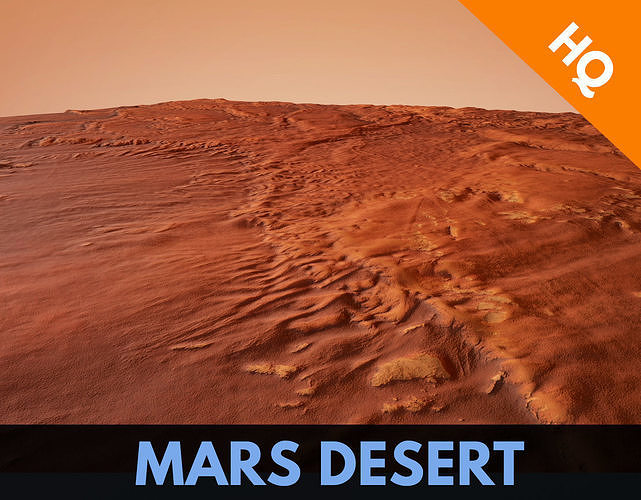Mars Desert Terrain Landscape Mars Planet Dunes Low-poly 3D model