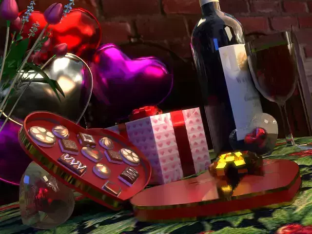 Valentine scene model in Blender 3D 3D model