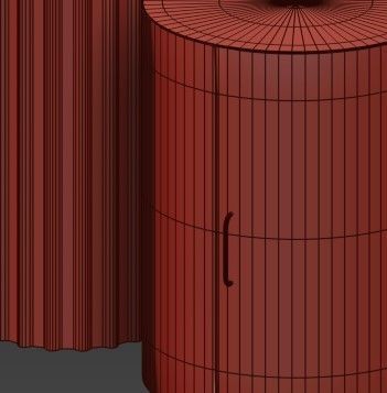 Headboard 8 wooden cabinet with shelves and drawers 3D model_2