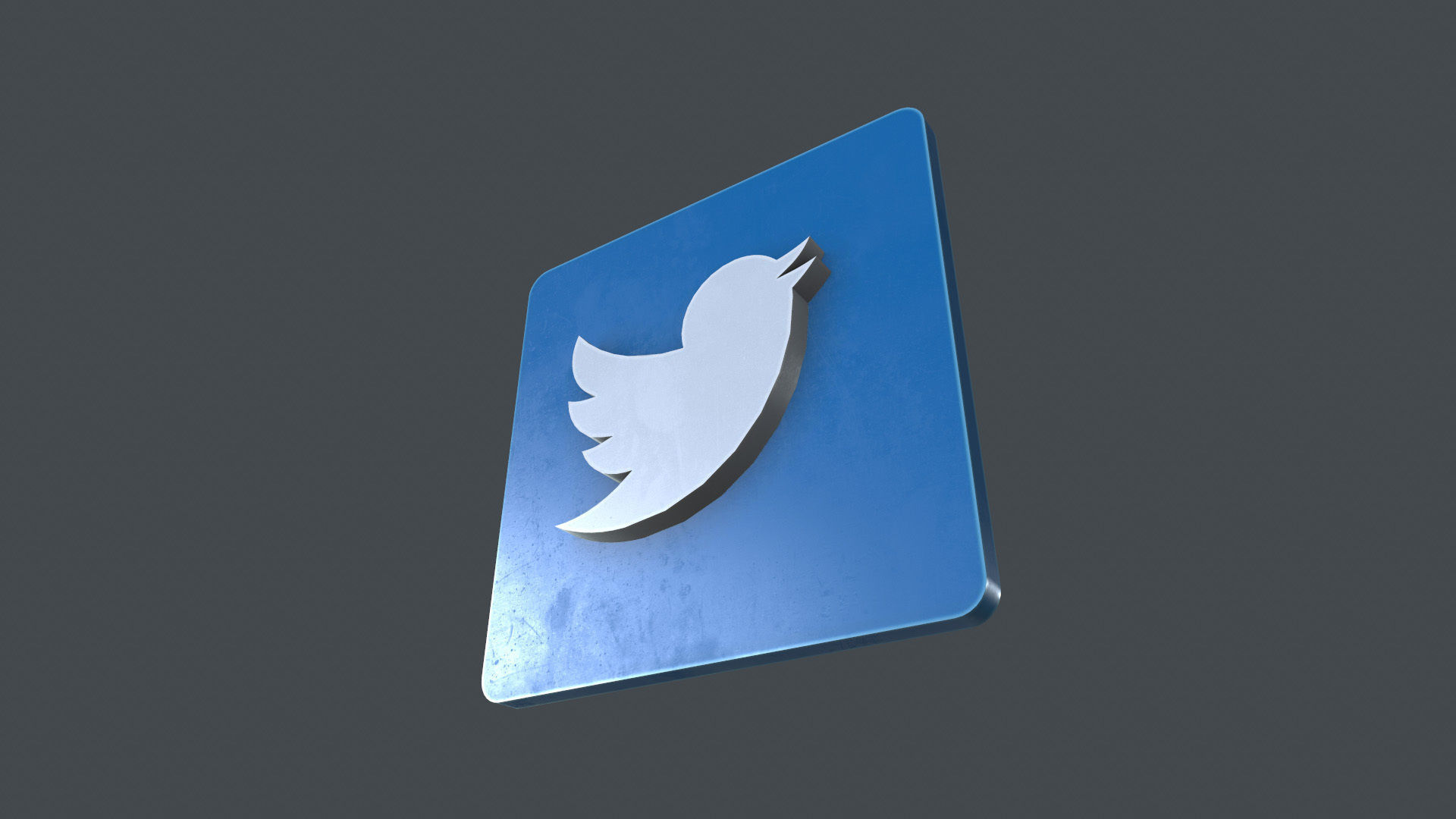 LOGO-002 Twitter Low-poly 3D model_4