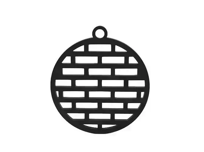 Earring ornament with brick wall