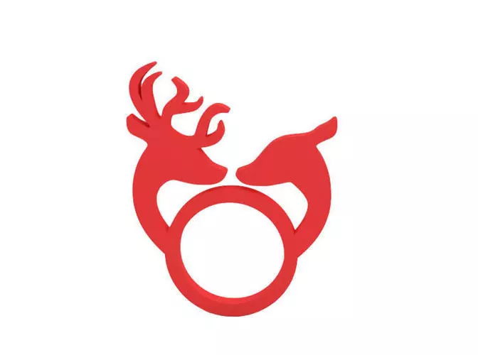 Christmas ring 3D print model_0