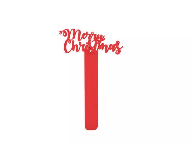 Bookmark merry christmas cake topper 3D print model