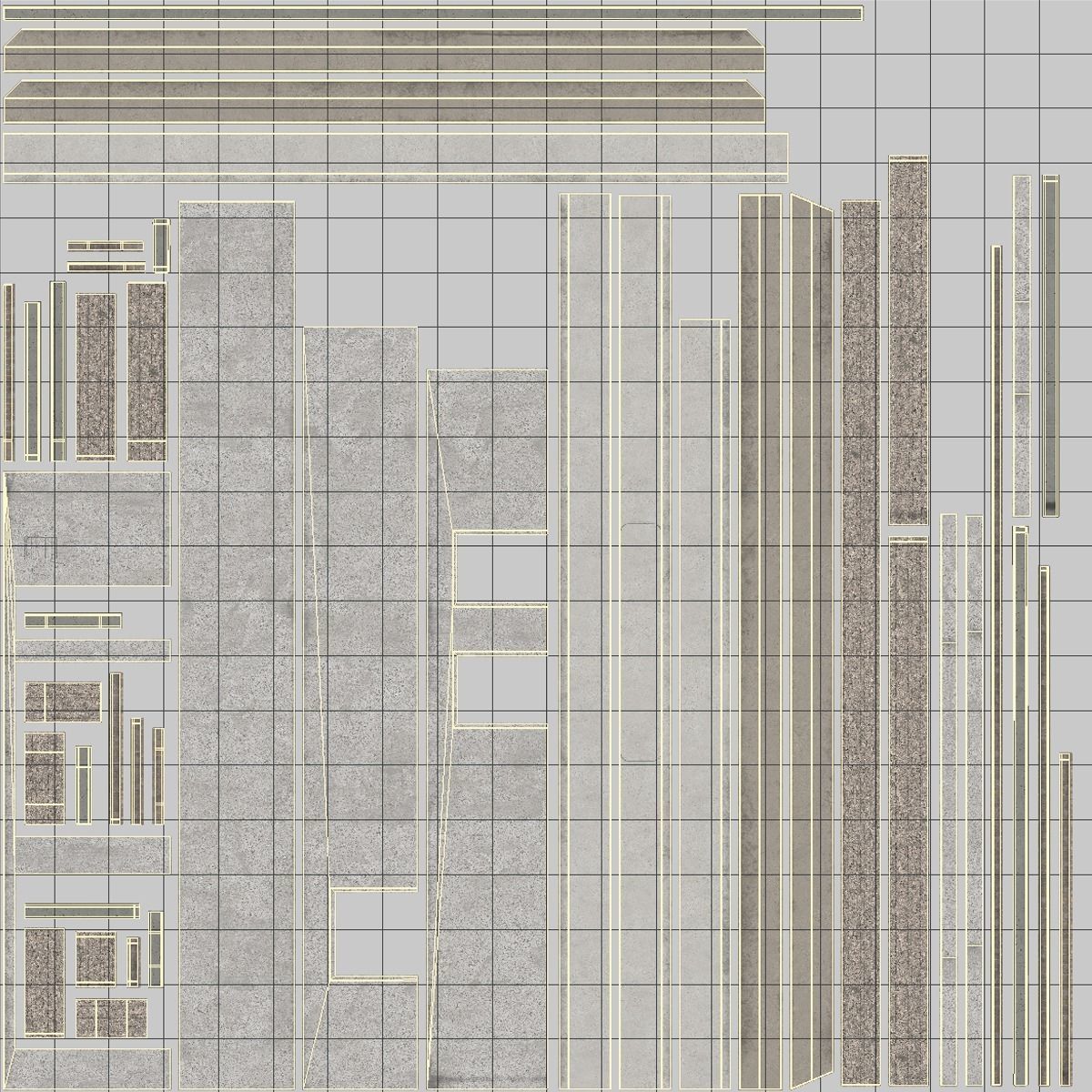 Gas Station Building Low-poly 3D model_7