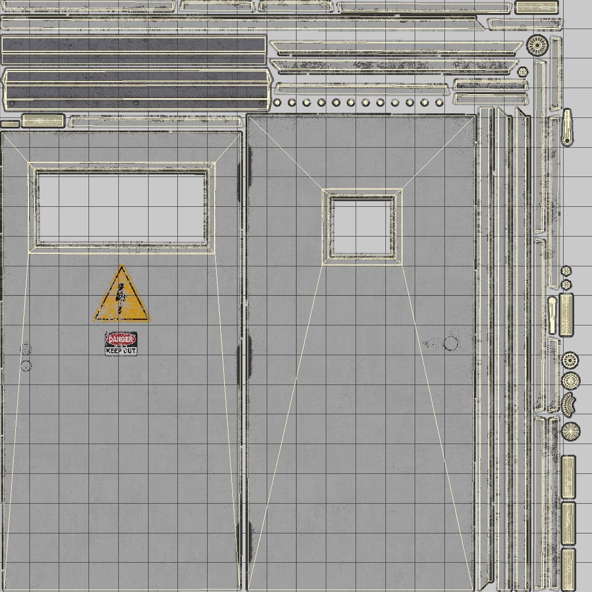 Gas Station Building Low-poly 3D model_9