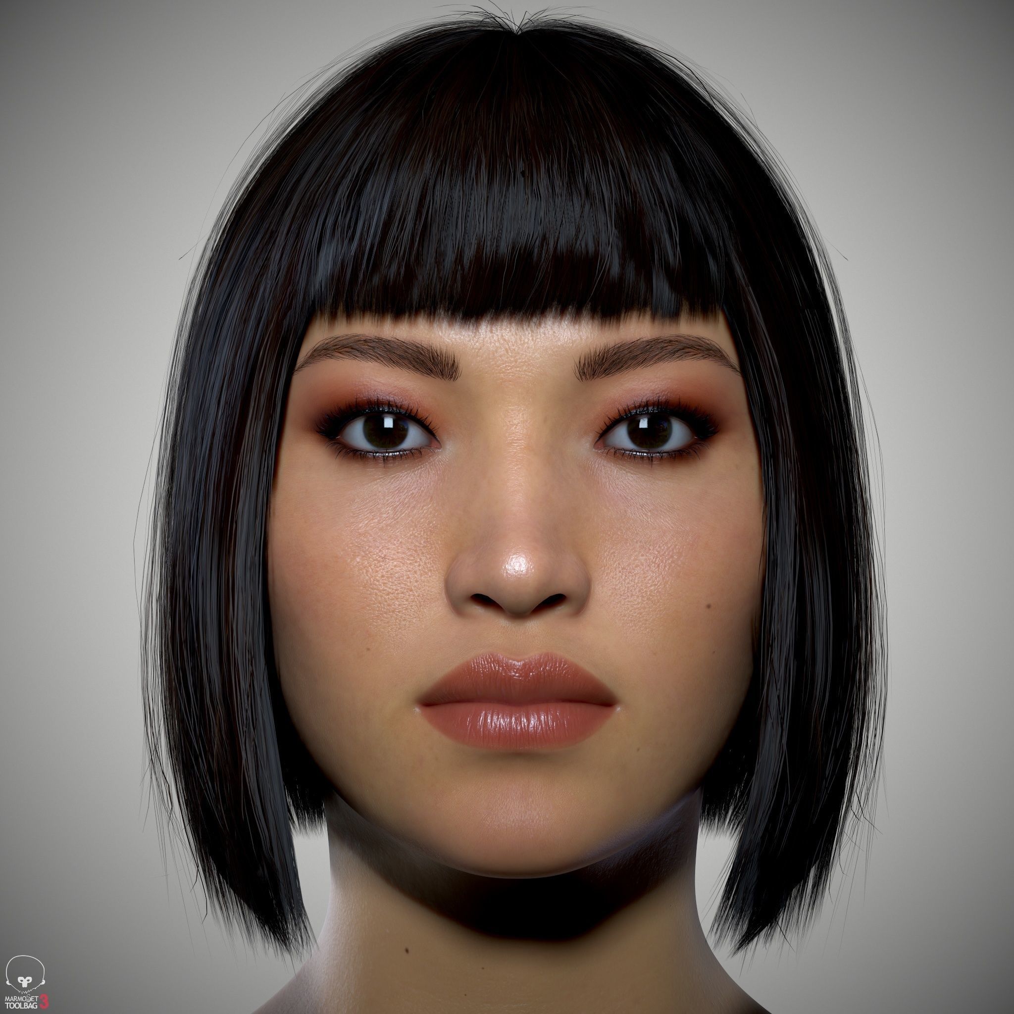 Female Head - Iva - Gen2 Low-poly 3D model_1