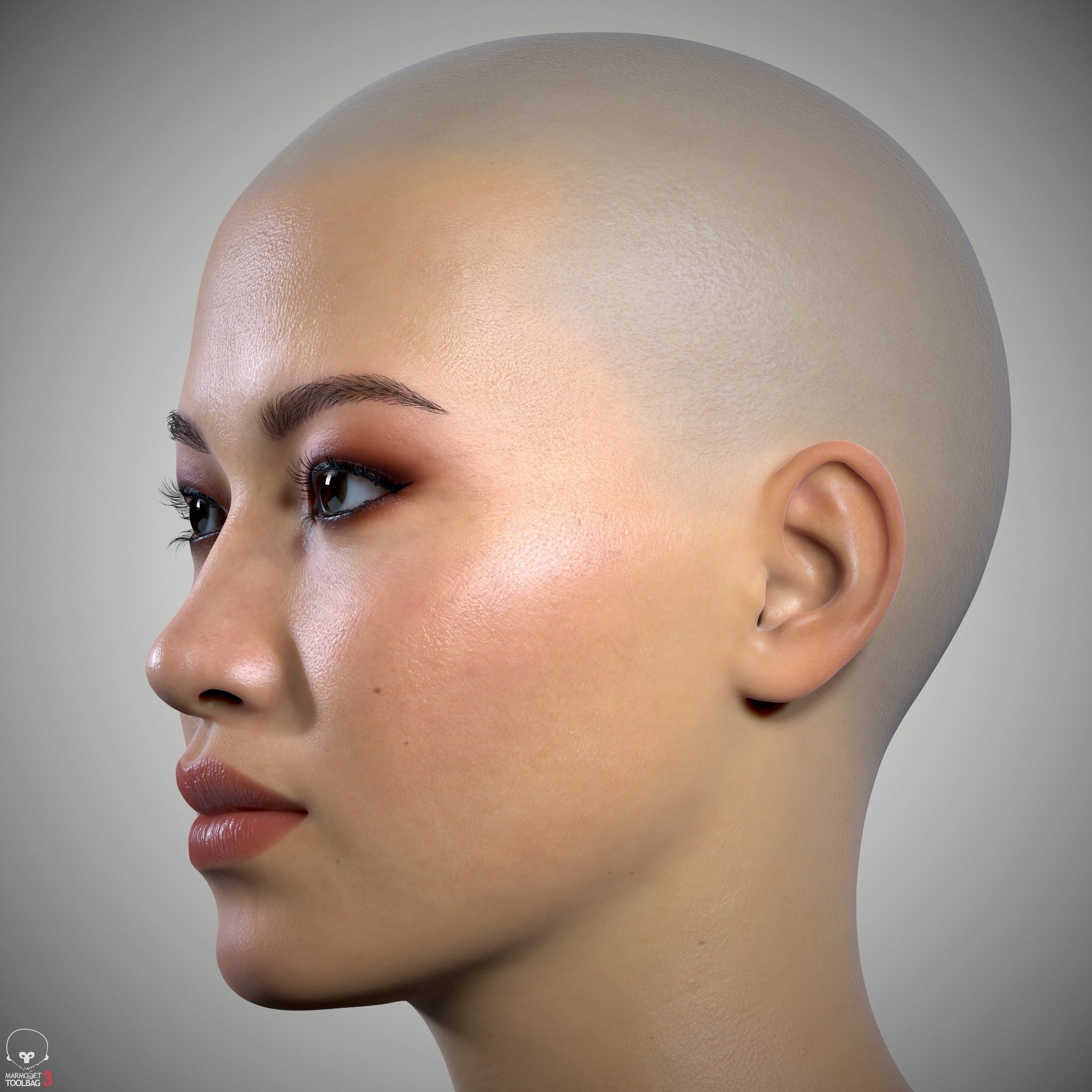 Female Head - Iva - Gen2 Low-poly 3D model_15