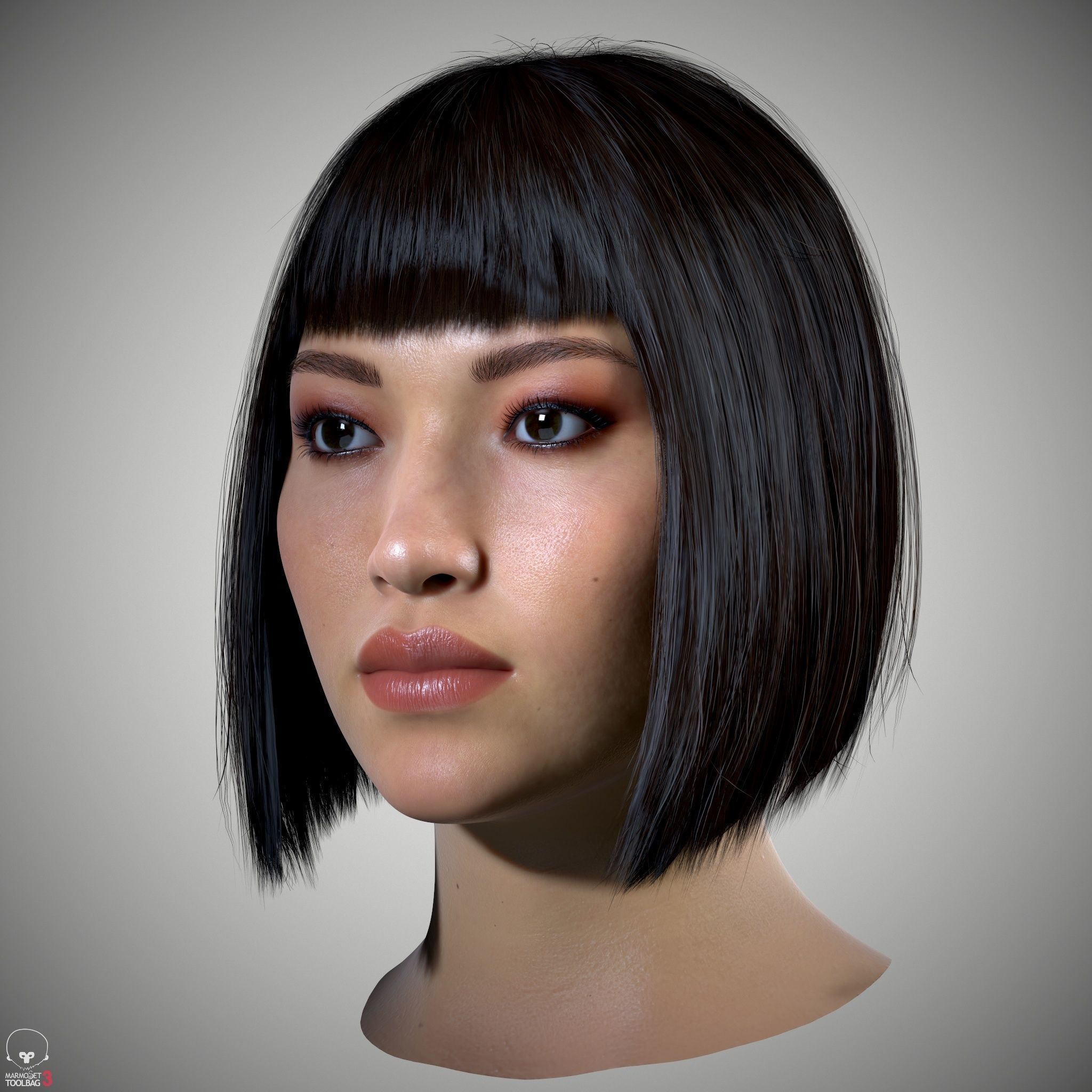Female Head - Iva - Gen2 Low-poly 3D model_9