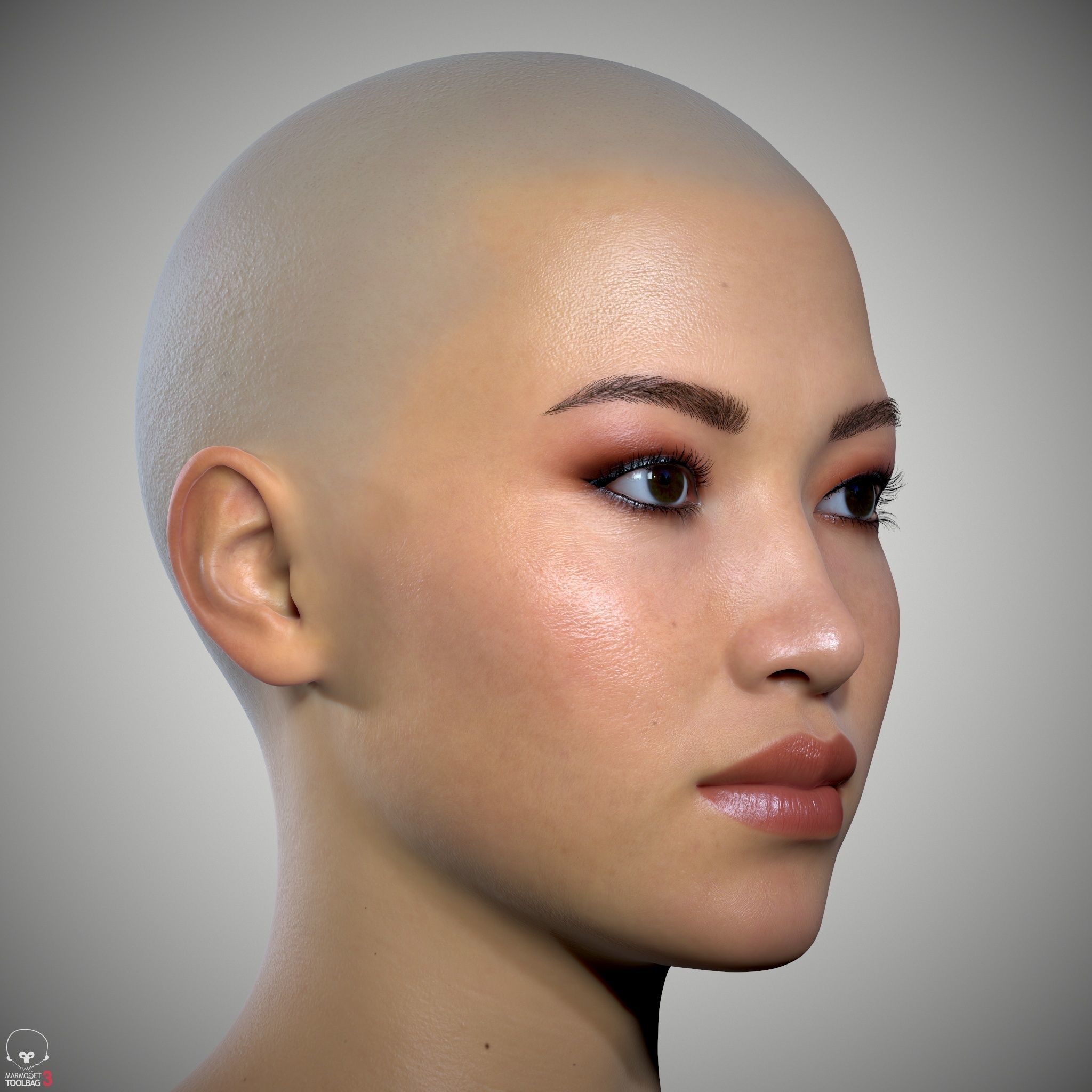 Female Head - Iva - Gen2 Low-poly 3D model_12