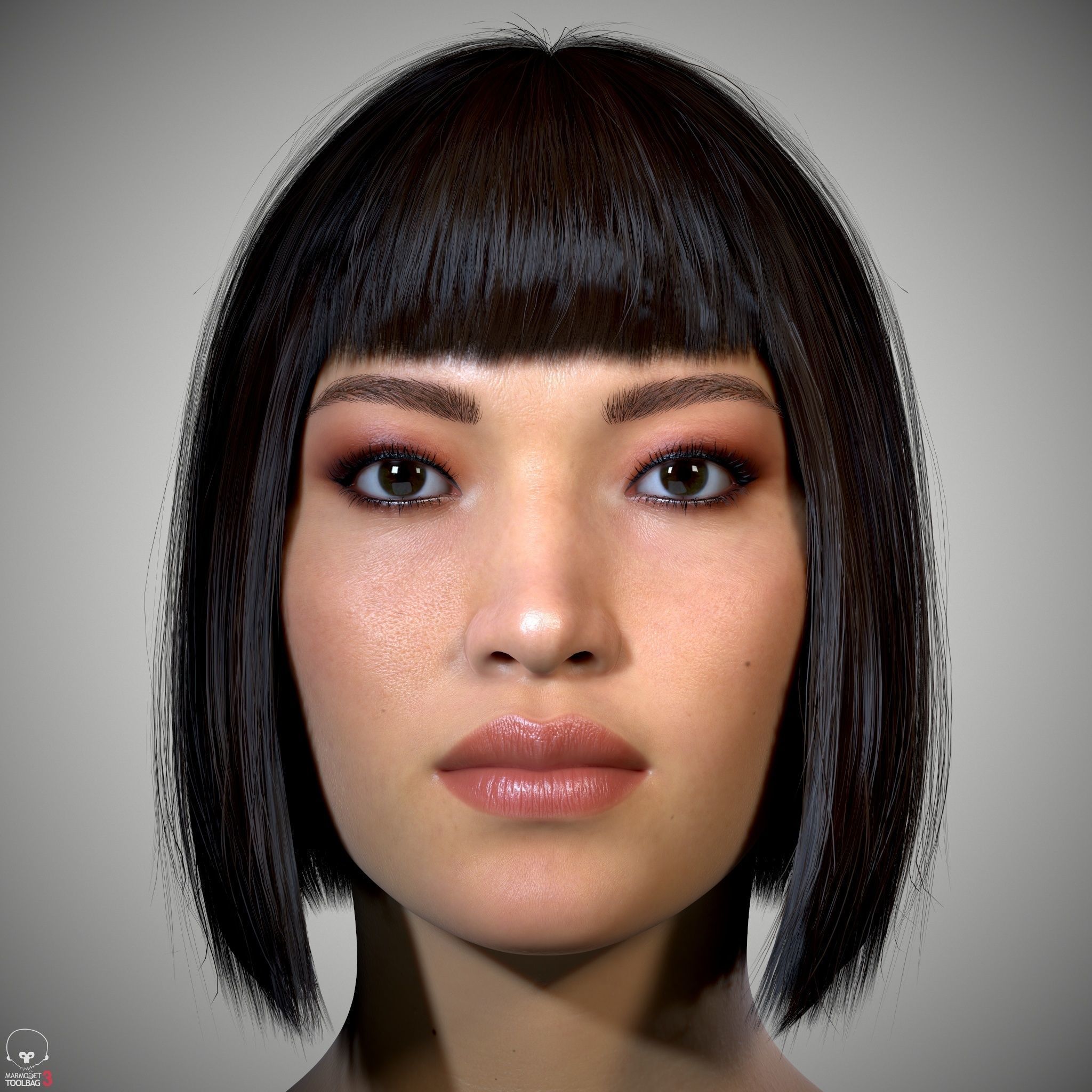 Female Head - Iva - Gen2 Low-poly 3D model_22