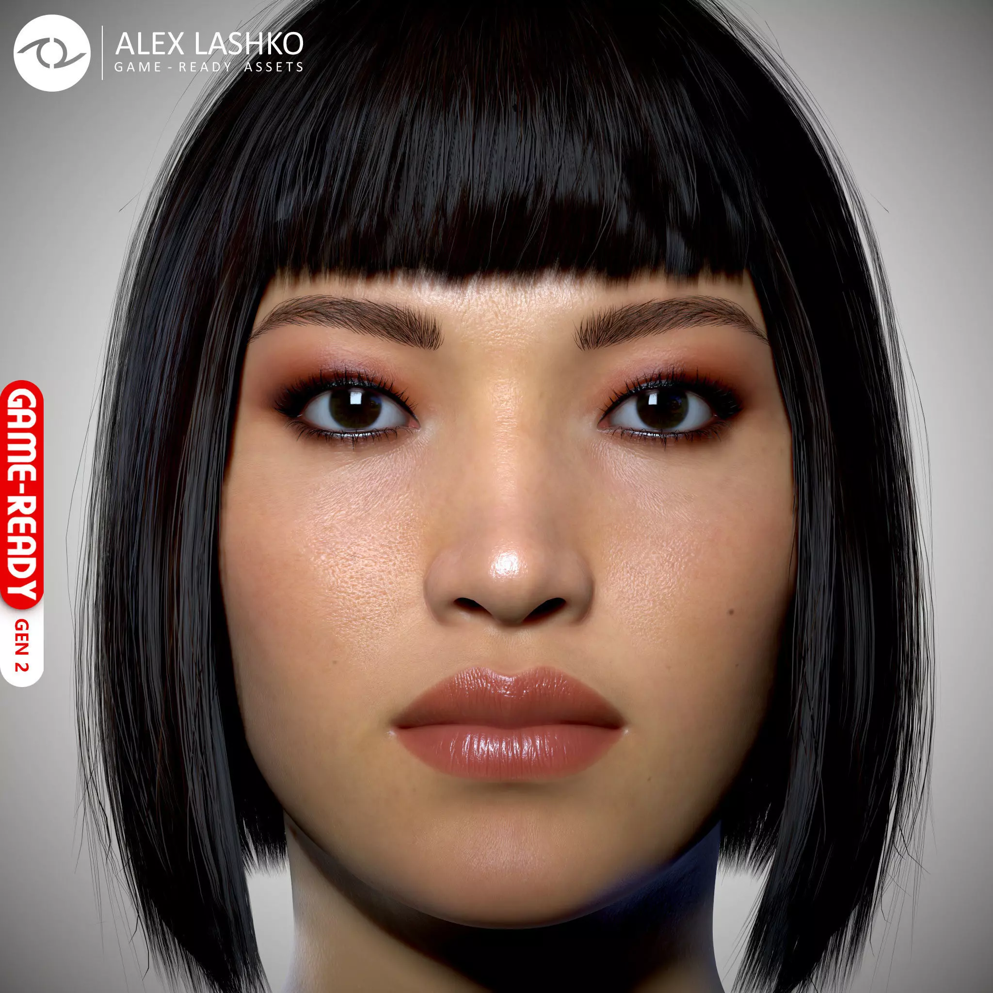 Female Head - Iva - Gen2 Low-poly 3D model_0