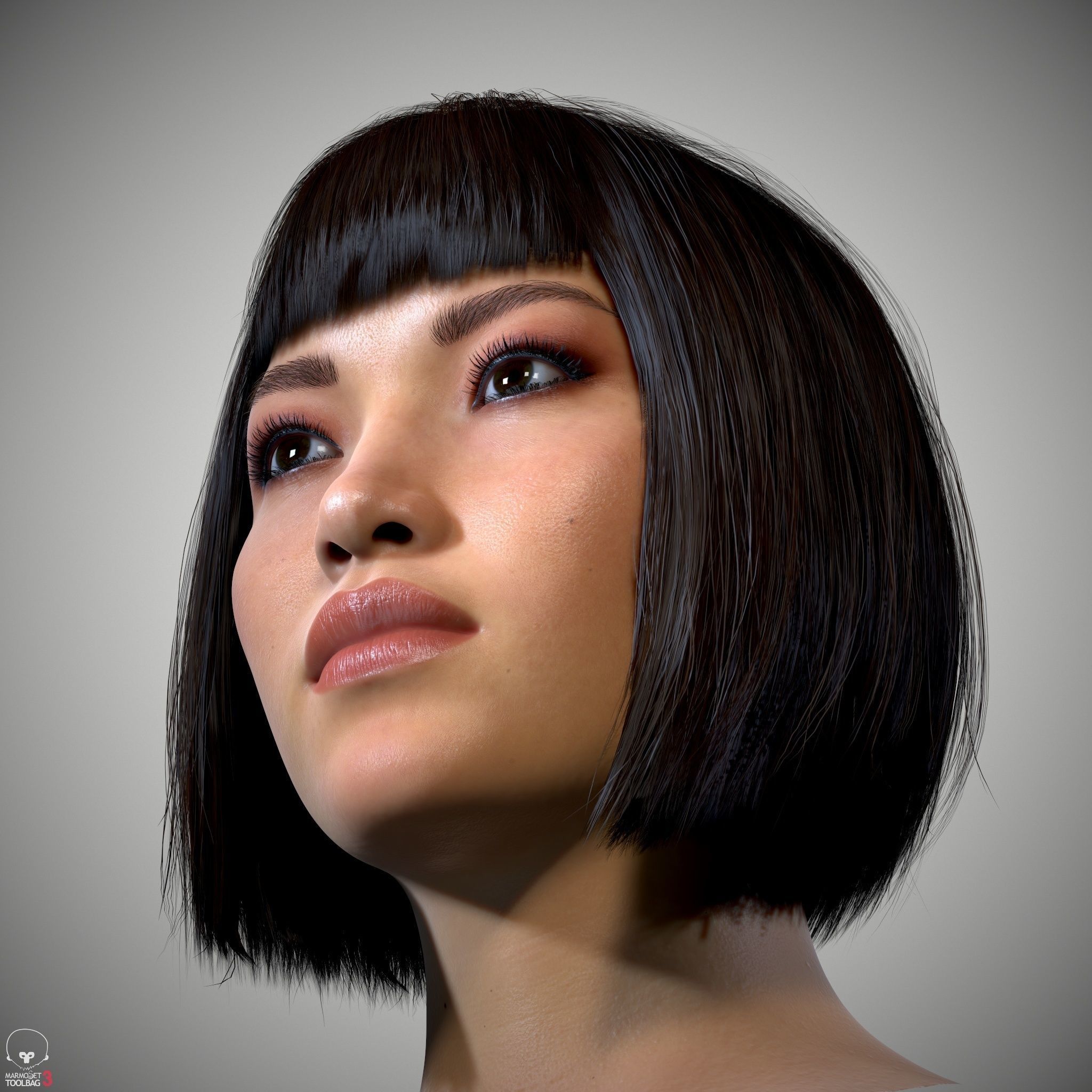 Female Head - Iva - Gen2 Low-poly 3D model_4