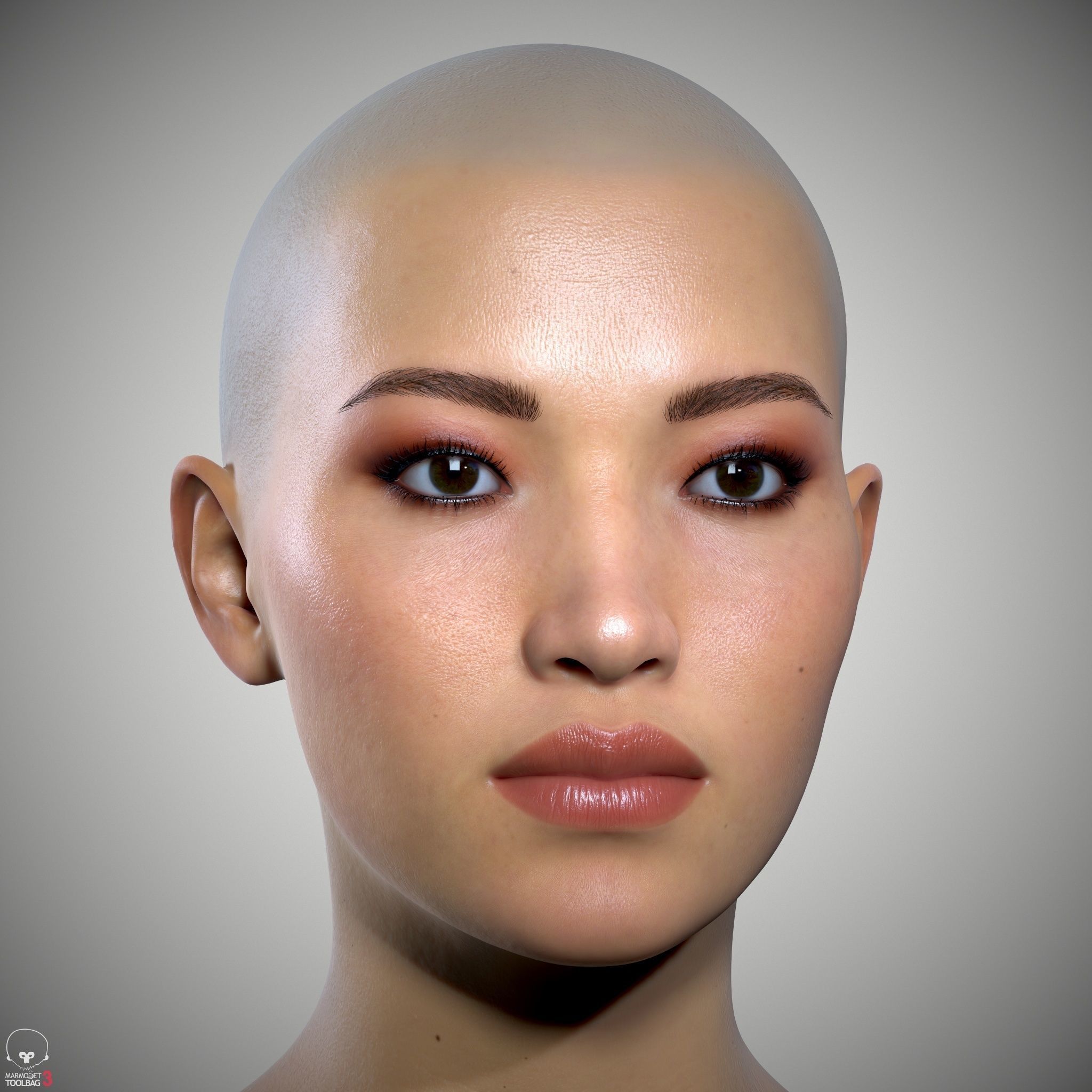 Female Head - Iva - Gen2 Low-poly 3D model_11