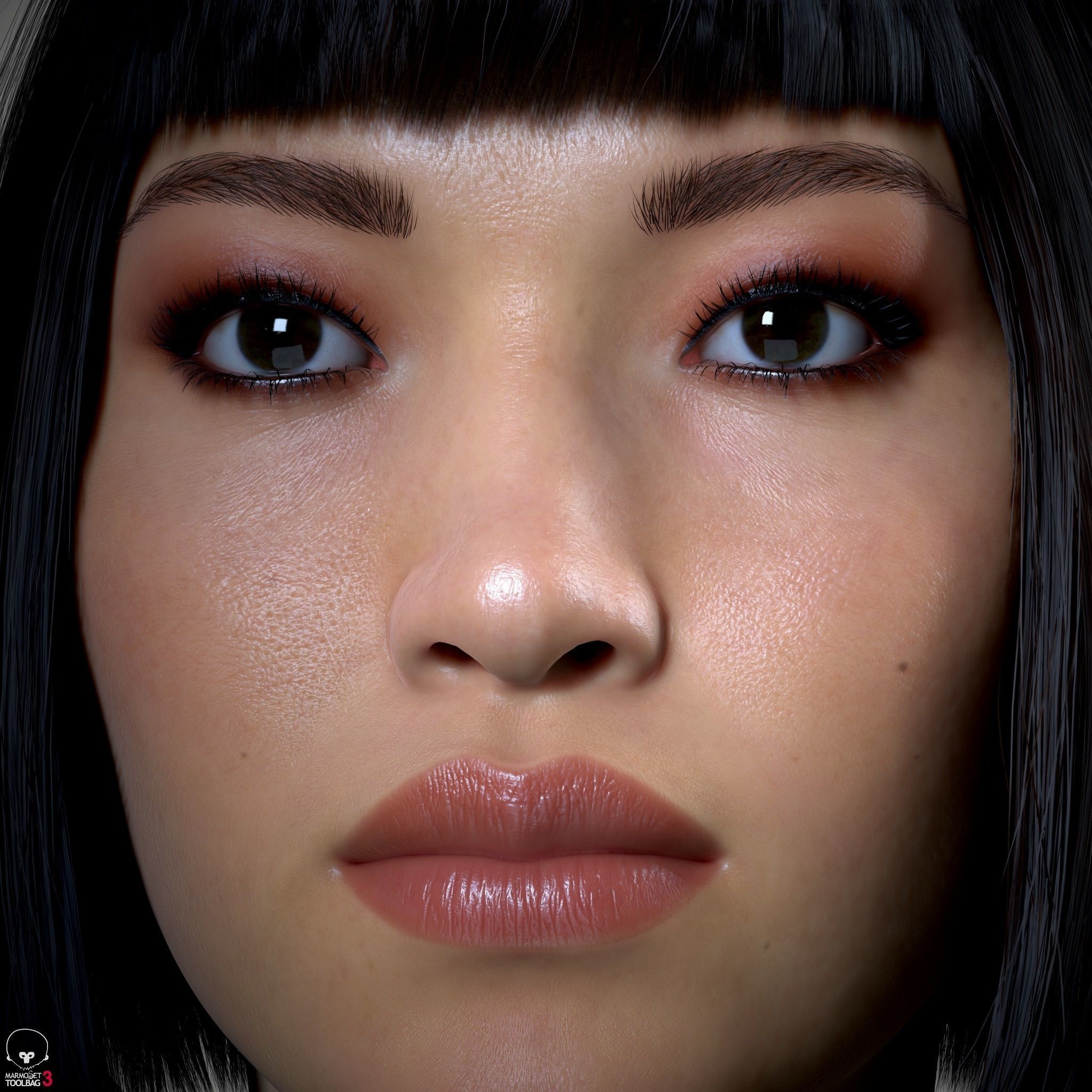 Female Head - Iva - Gen2 Low-poly 3D model_8