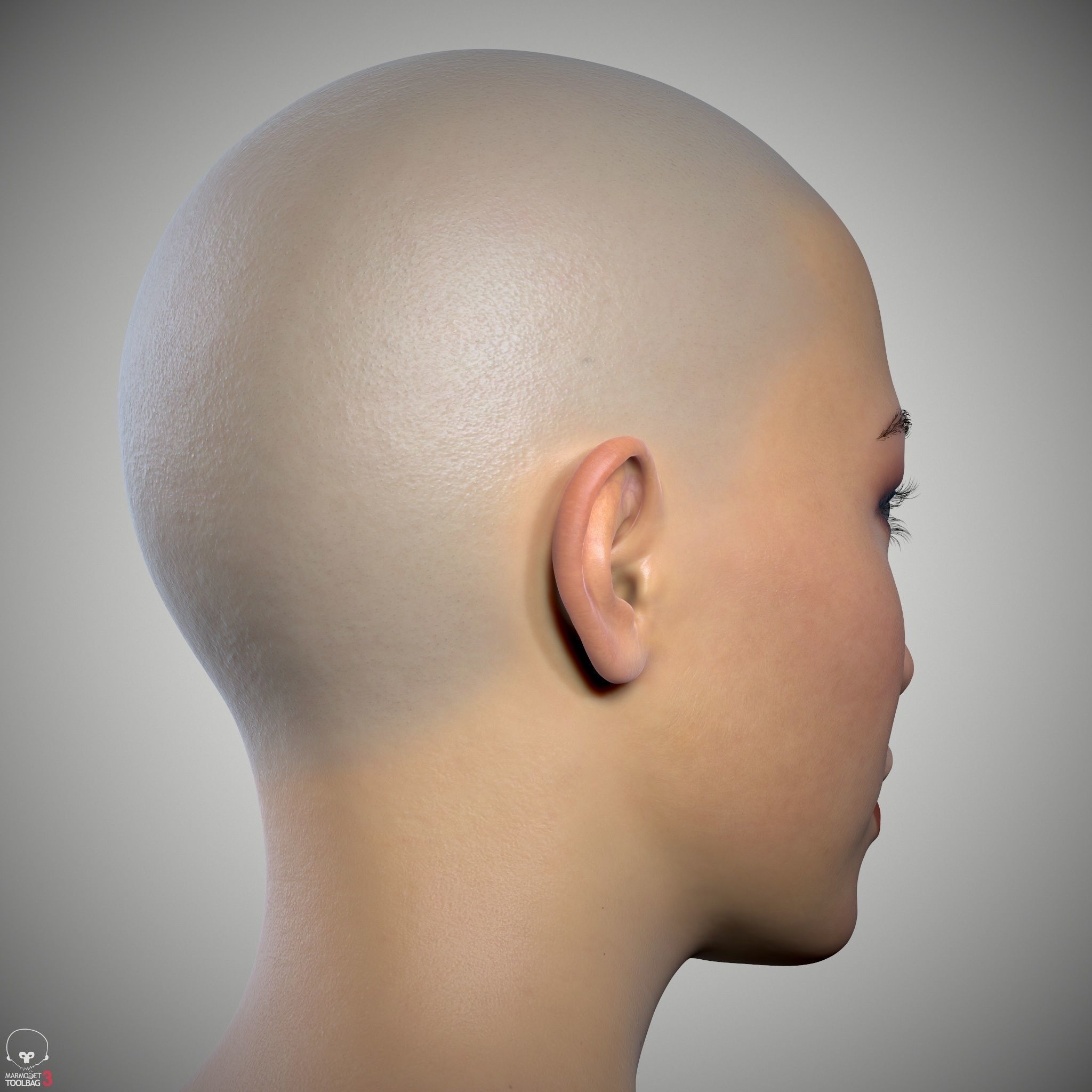 Female Head - Iva - Gen2 Low-poly 3D model_14