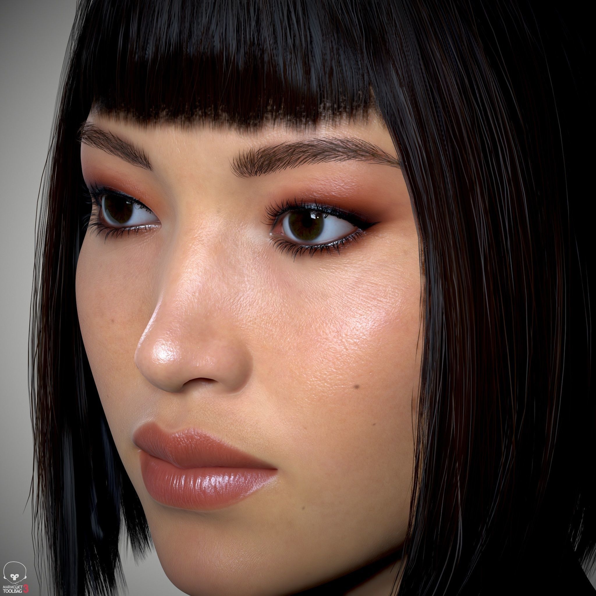 Female Head - Iva - Gen2 Low-poly 3D model_6