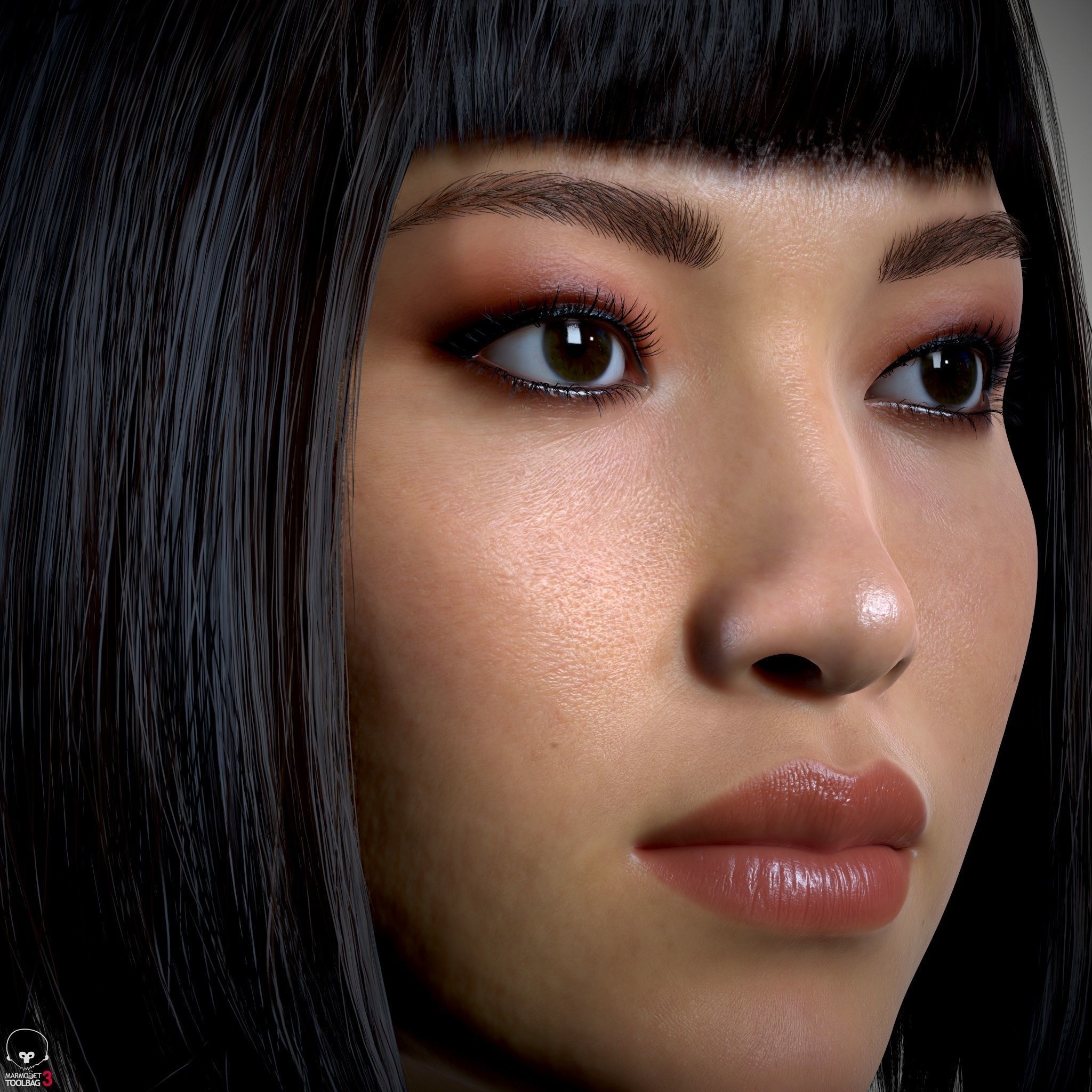 Female Head - Iva - Gen2 Low-poly 3D model_7