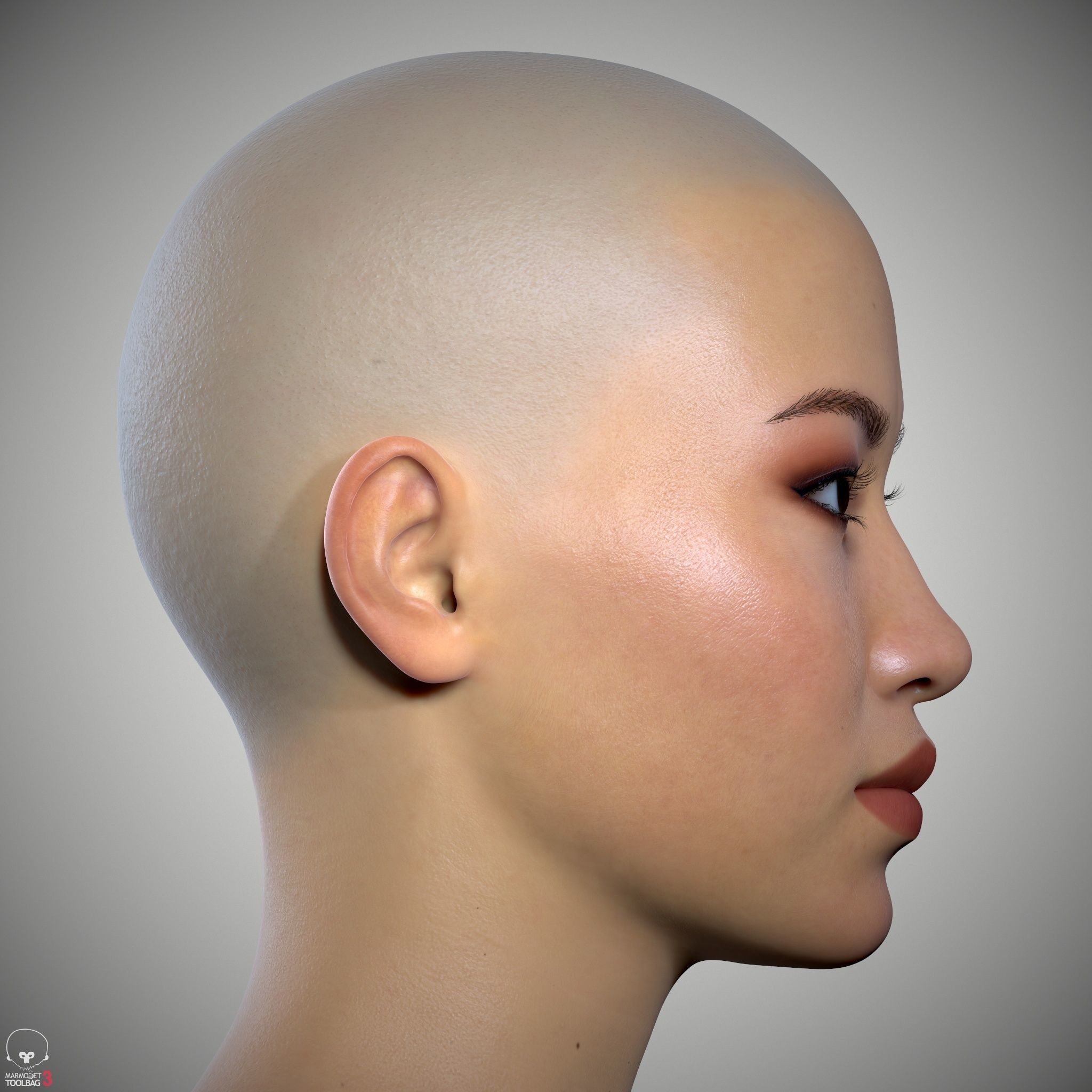 Female Head - Iva - Gen2 Low-poly 3D model_13