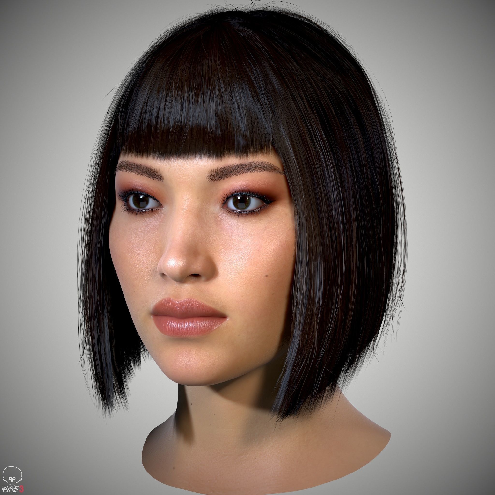Female Head - Iva - Gen2 Low-poly 3D model_2