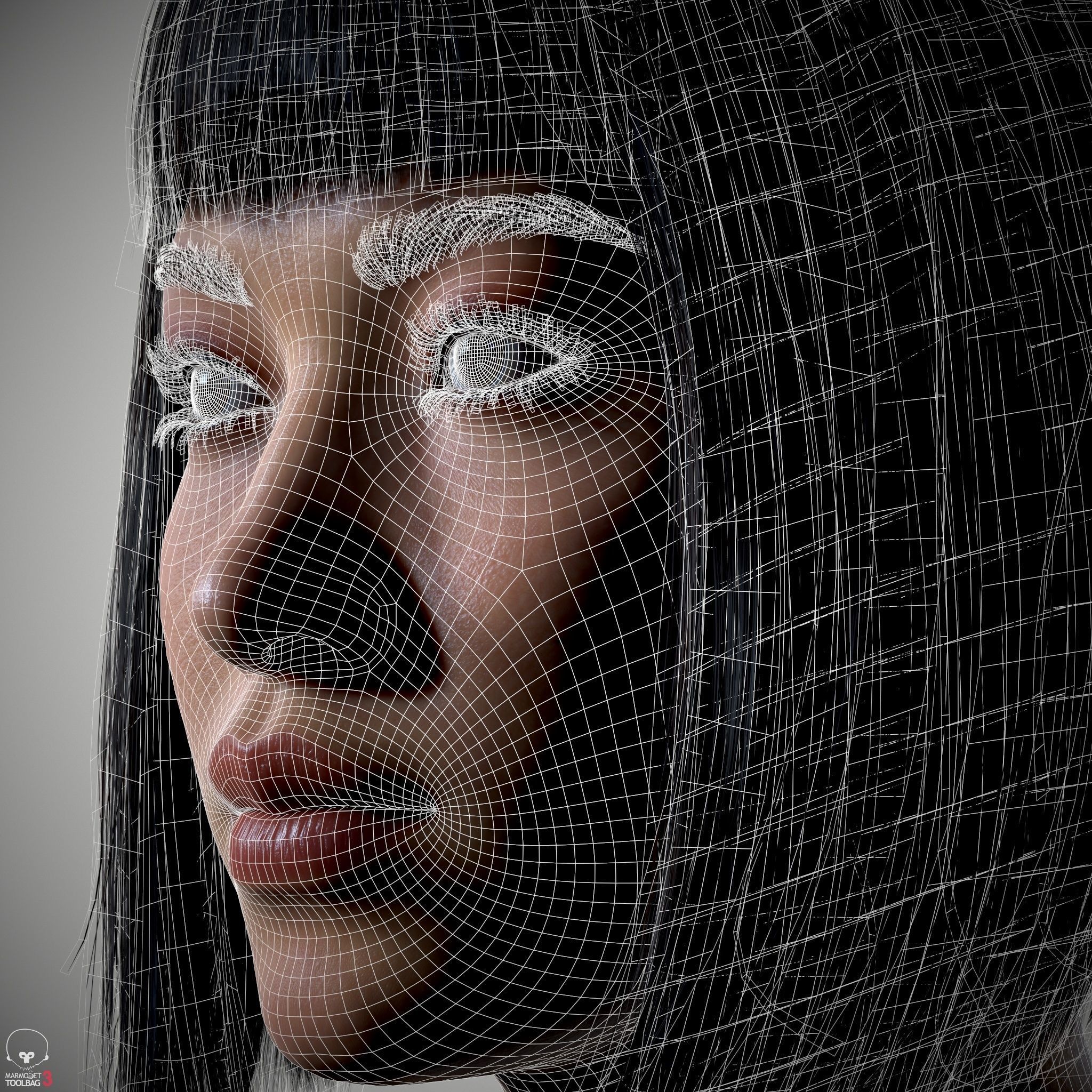 Female Head - Iva - Gen2 Low-poly 3D model_21