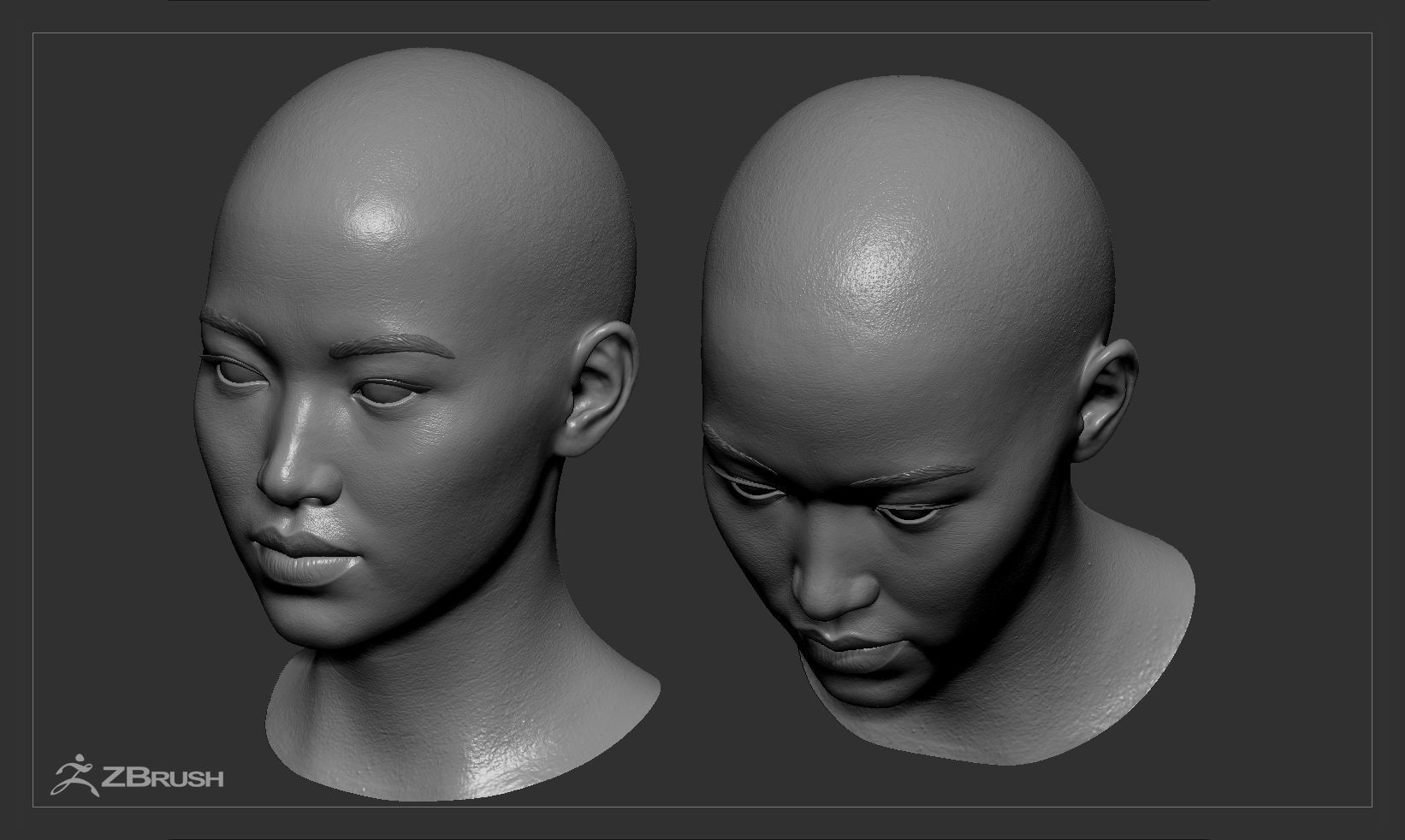 Female Head - Iva - Gen2 Low-poly 3D model_36