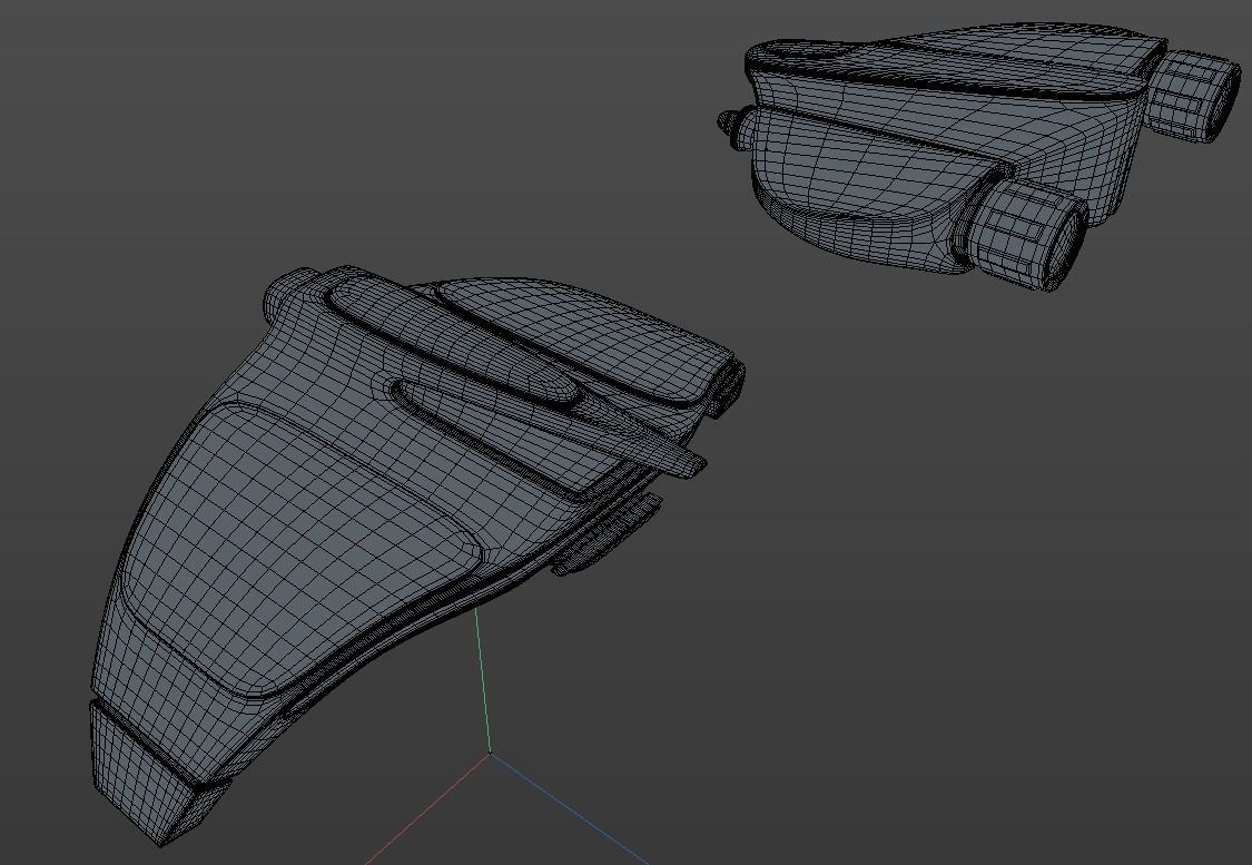 Spacesphips tan plastic parts for star wars x-wing Low-poly 3D model_6