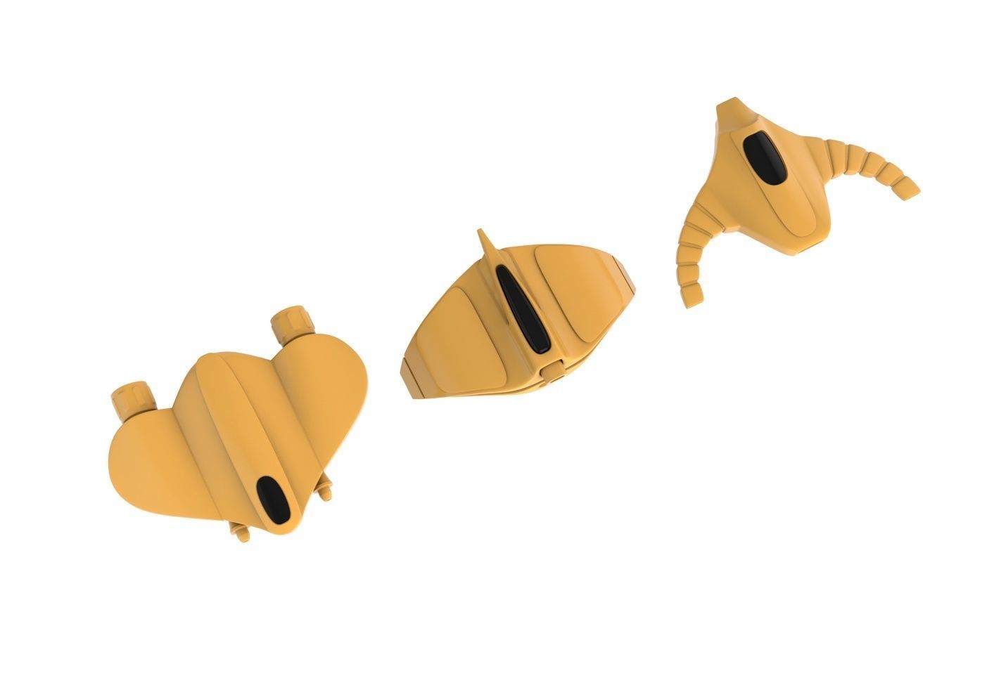 Spacesphips tan plastic parts for star wars x-wing Low-poly 3D model_1