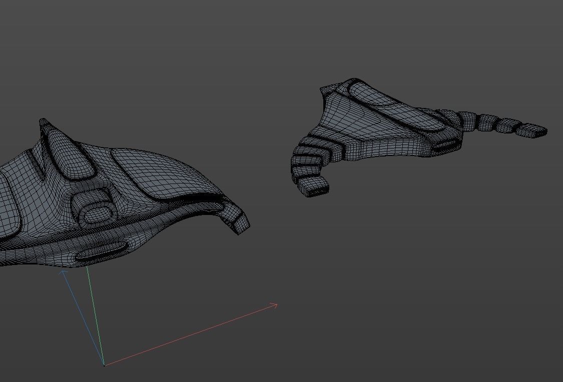 Spacesphips tan plastic parts for star wars x-wing Low-poly 3D model_7